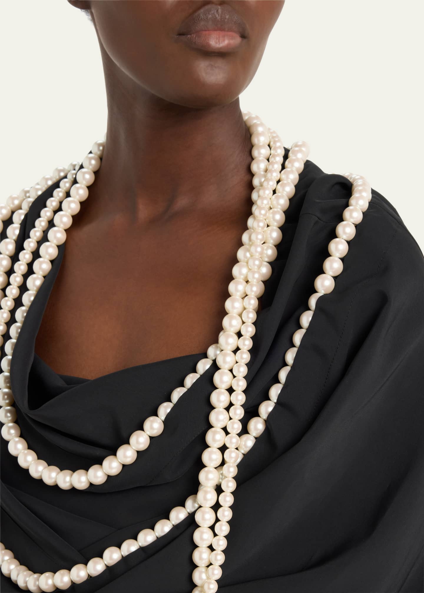 Junya Watanabe Draped Pearl Necklace Mini Dress Image 5 of 5