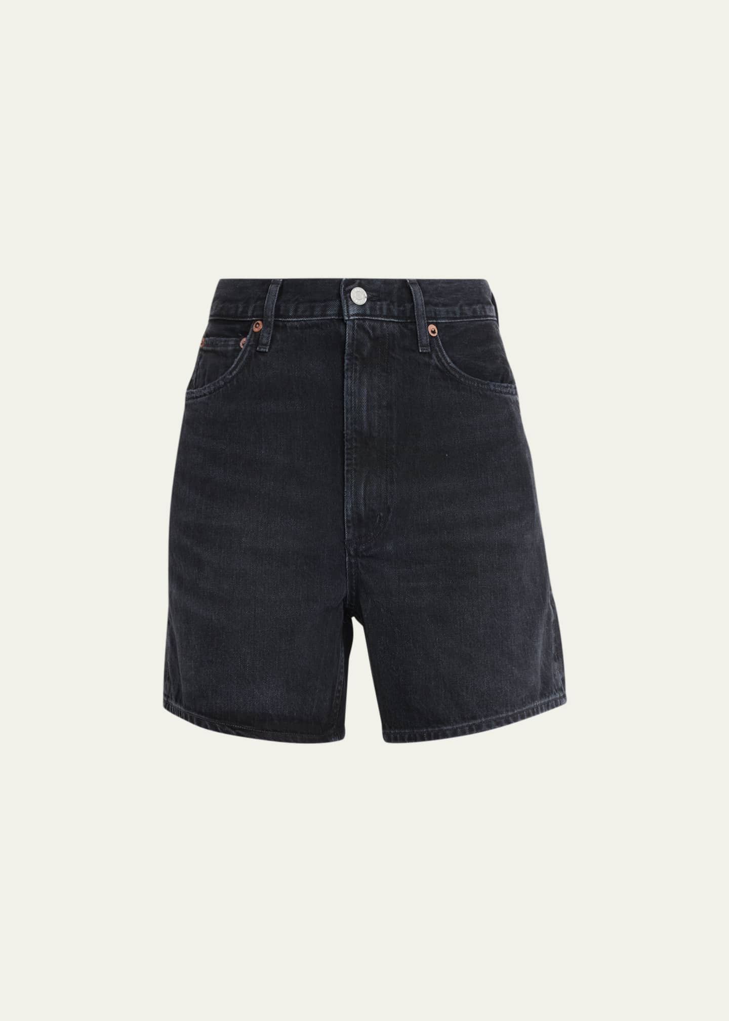 Agolde black jean shorts discount