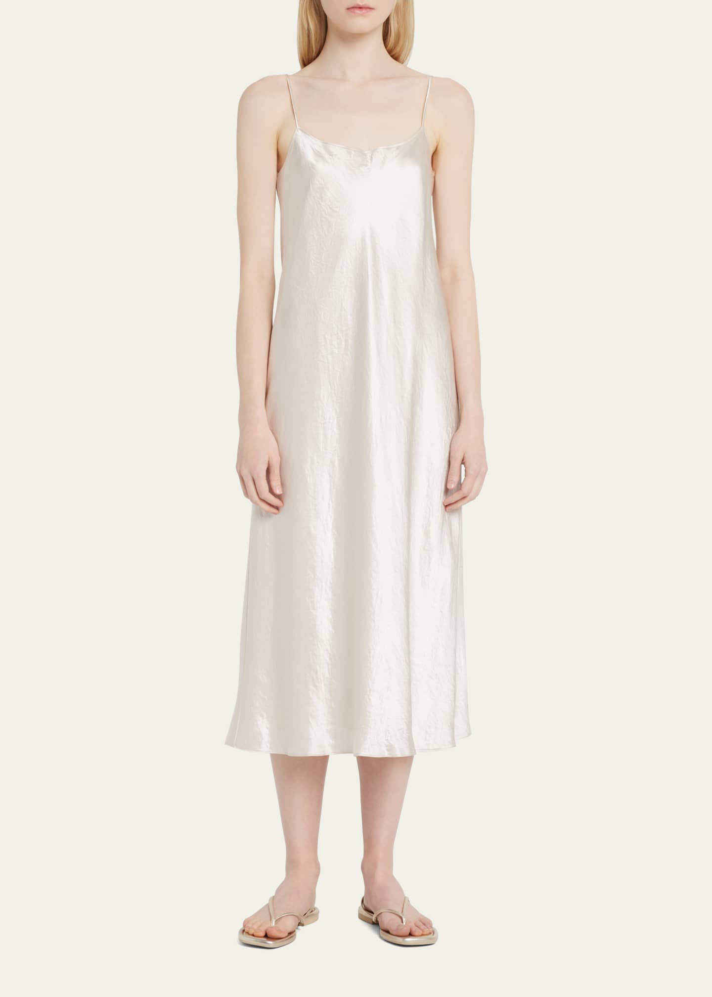 Vince Slip Satin Midi Dress Image 2 of 5