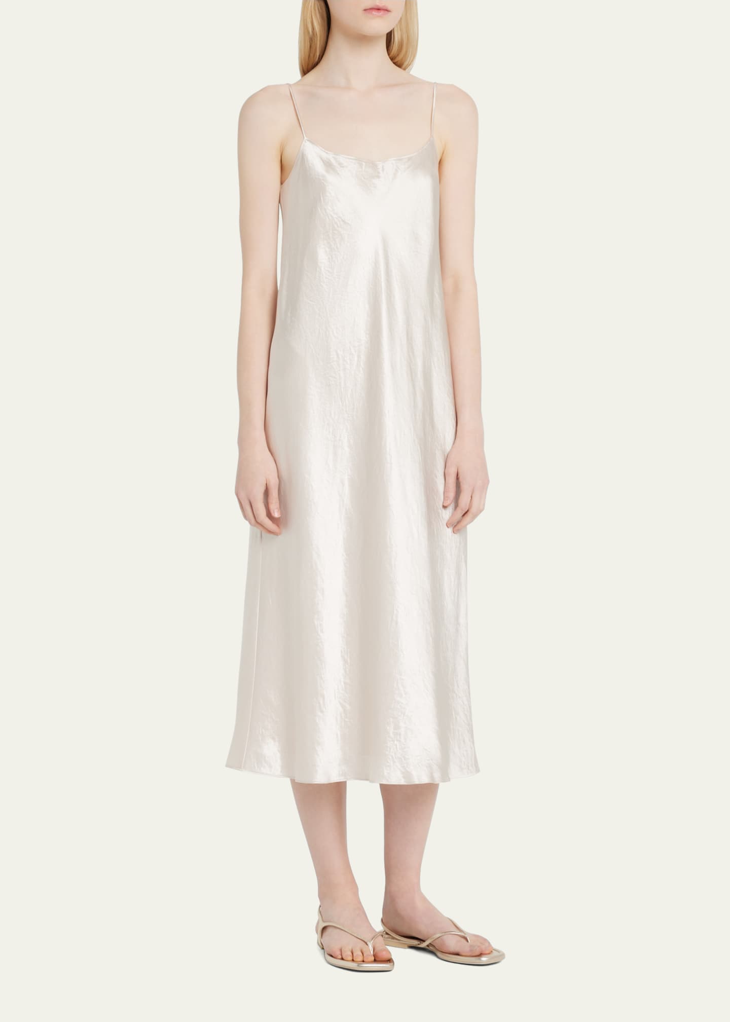 Vince Slip Satin Midi Dress Image 4 of 5