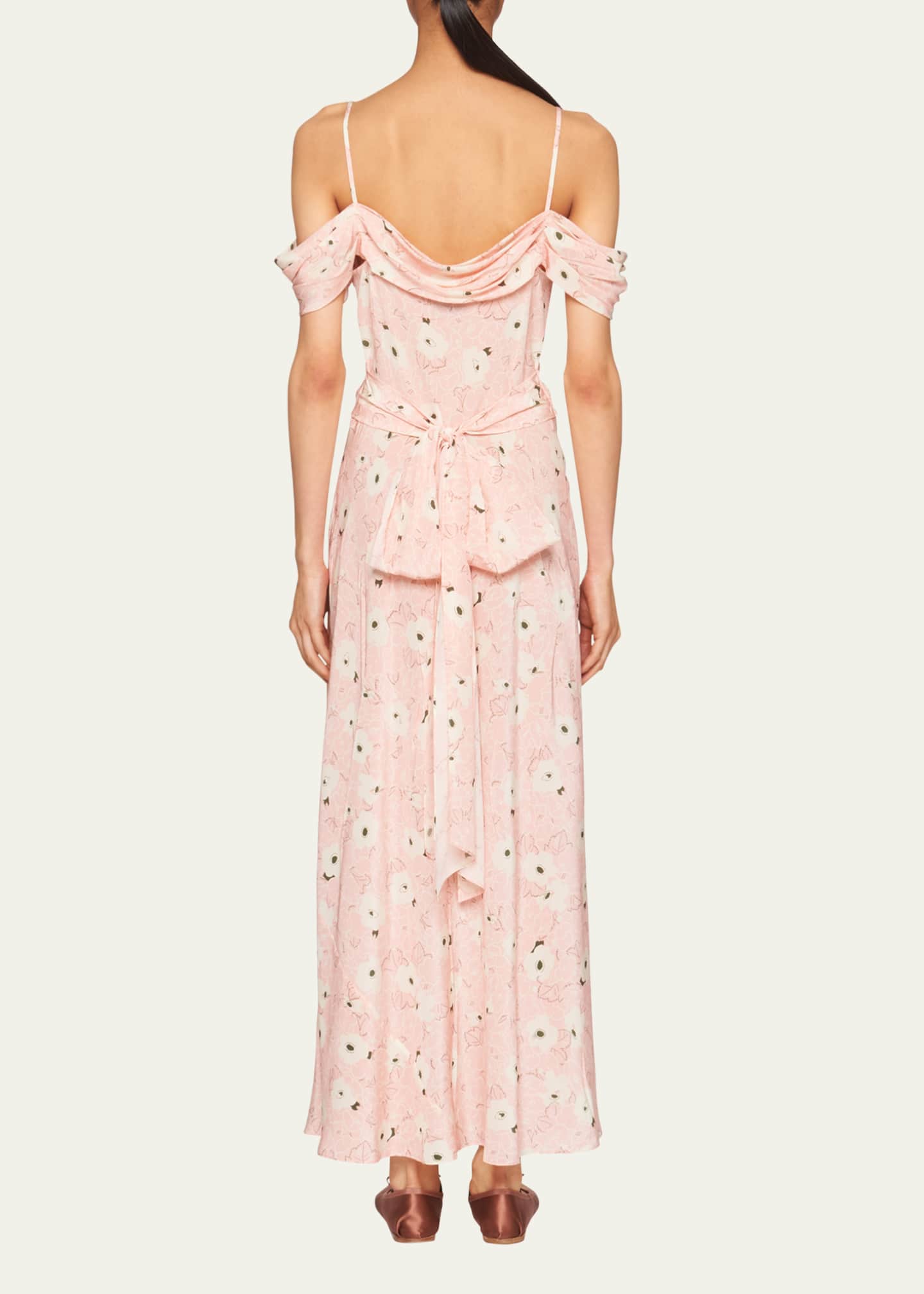 Miu Floral Sleeveless Maxi Dress in Pink
