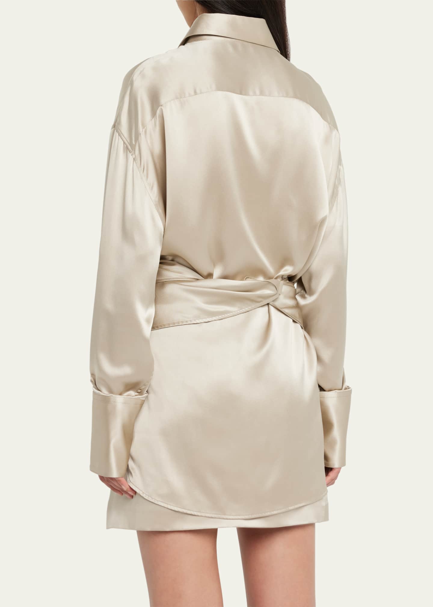 Peter Do Button-Front Silk Wrap Shirt - Bergdorf Goodman