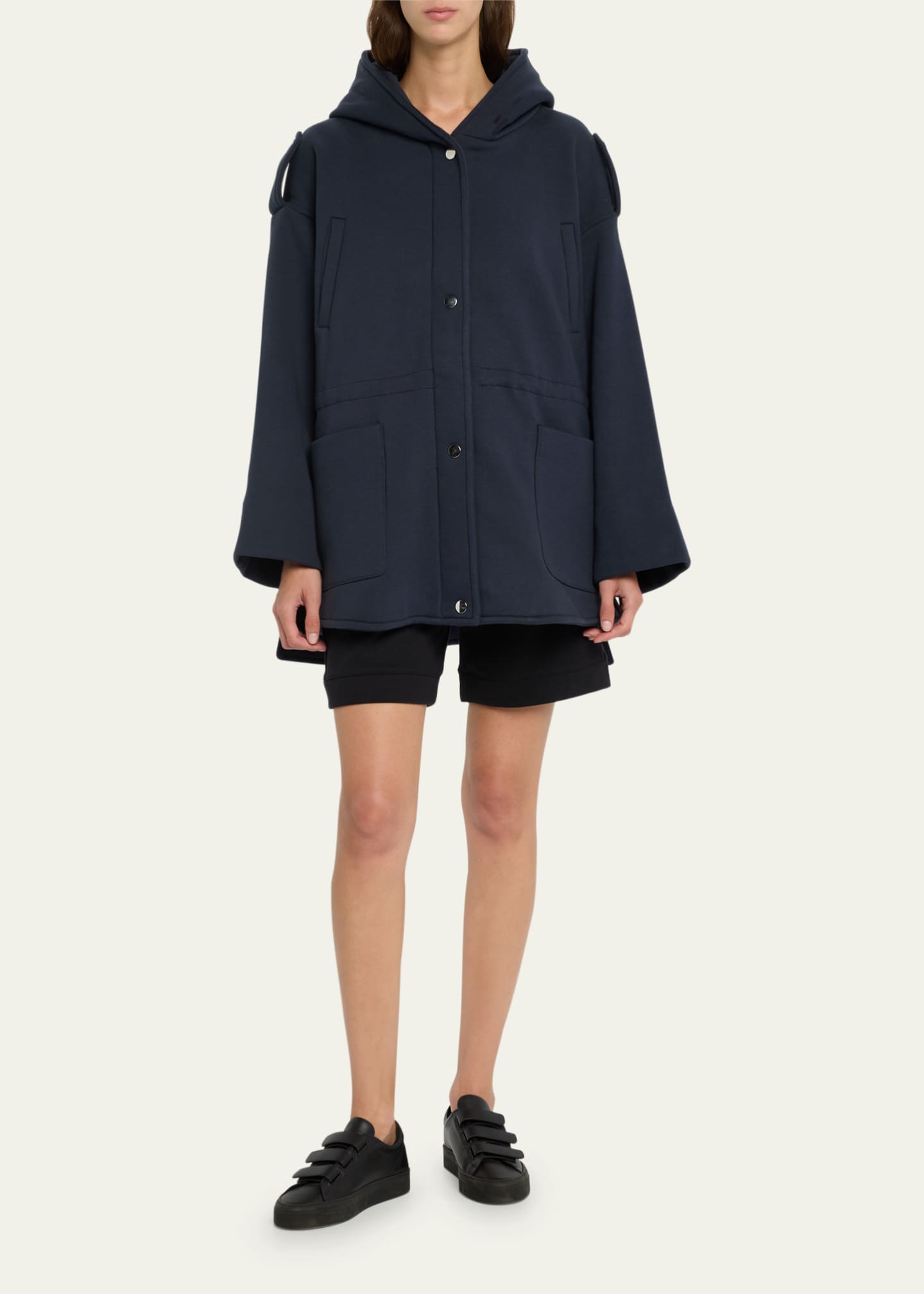 FAZ Ruby Hooded Top Coat with Drawcord Waist Image 2 of 5