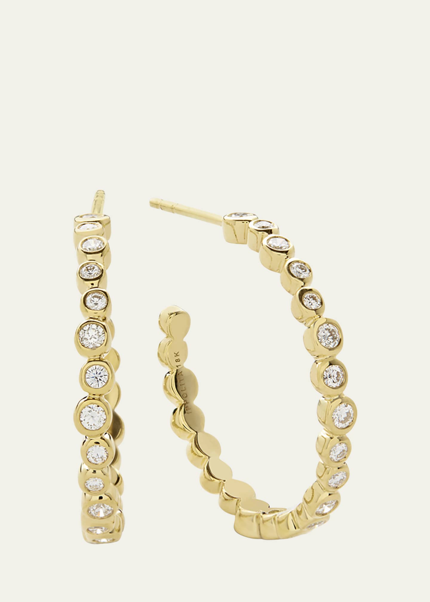 Ippolita 18K Stardust Starlet Diamond Hoop Earrings Image 1 of 2