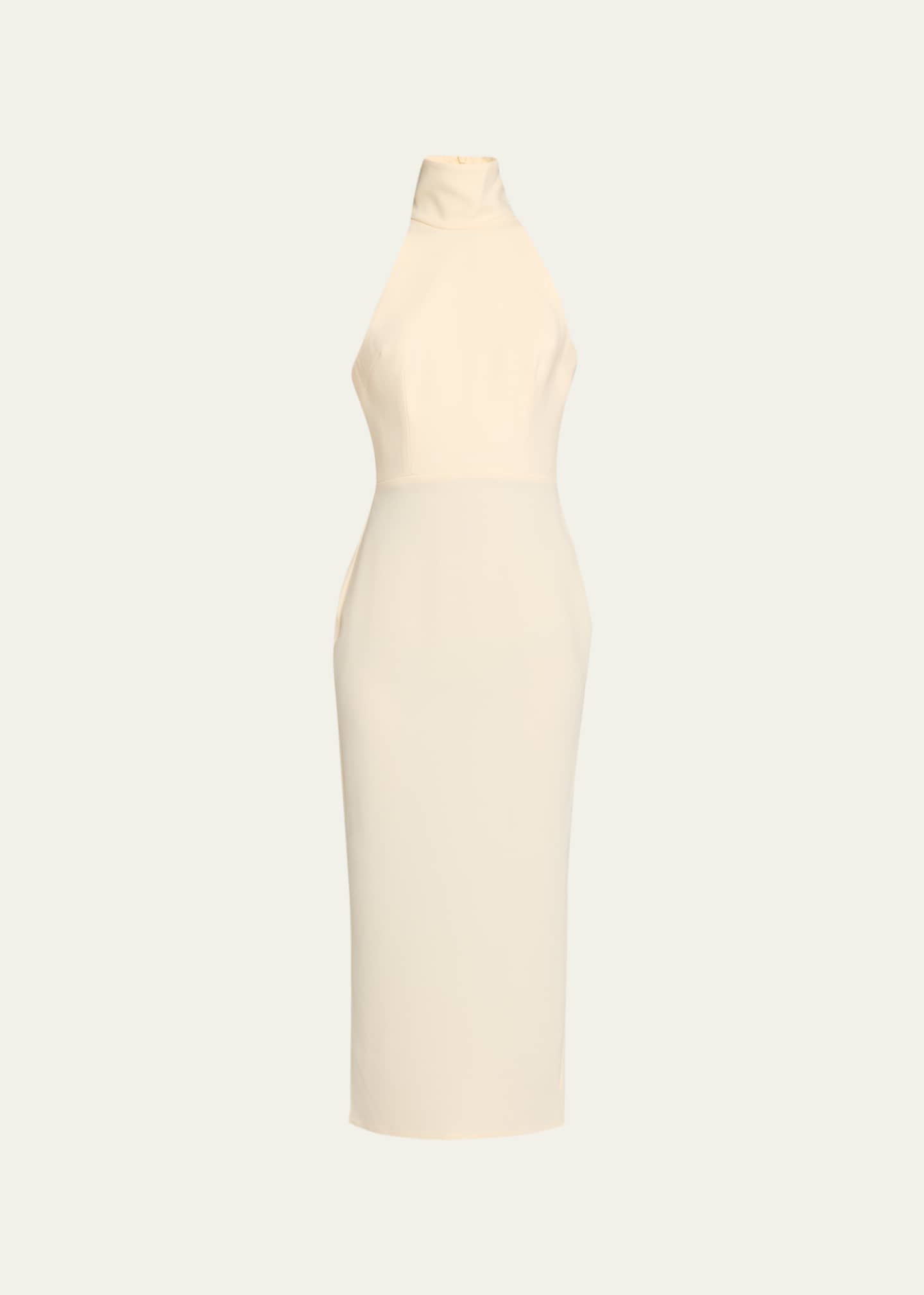 Alex Perry High-Neck Stretch Crepe Midi Dress - Bergdorf Goodman