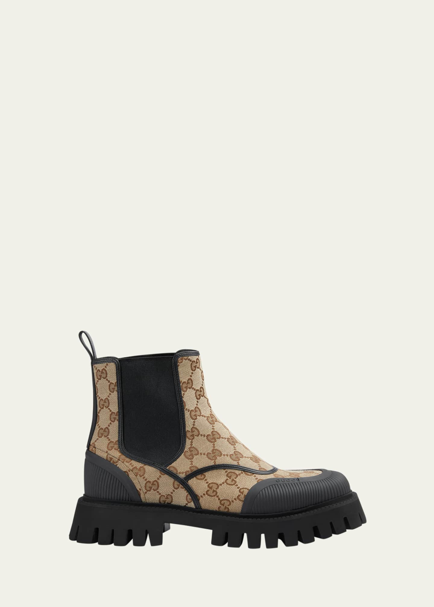 Gucci Men's Novo GG Canvas Chelsea Boots - Bergdorf Goodman