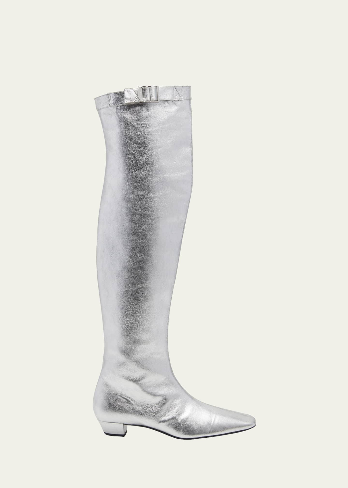 TOM FORD Metallic Kitten Over-The-Knee Boots - Bergdorf Goodman