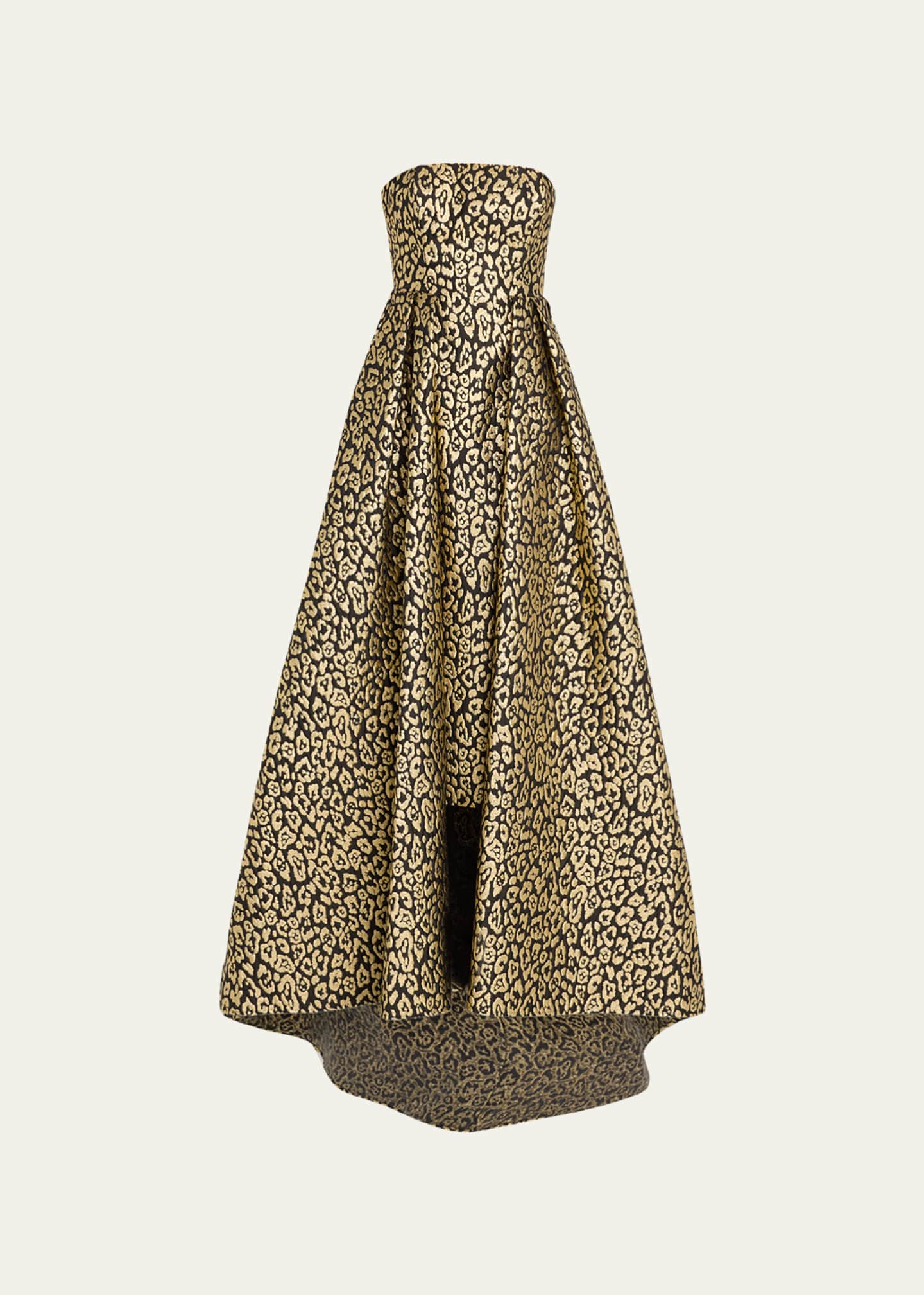 Carolina Herrera Leopard-Jacquard Strapless Column Gown With Attached ...