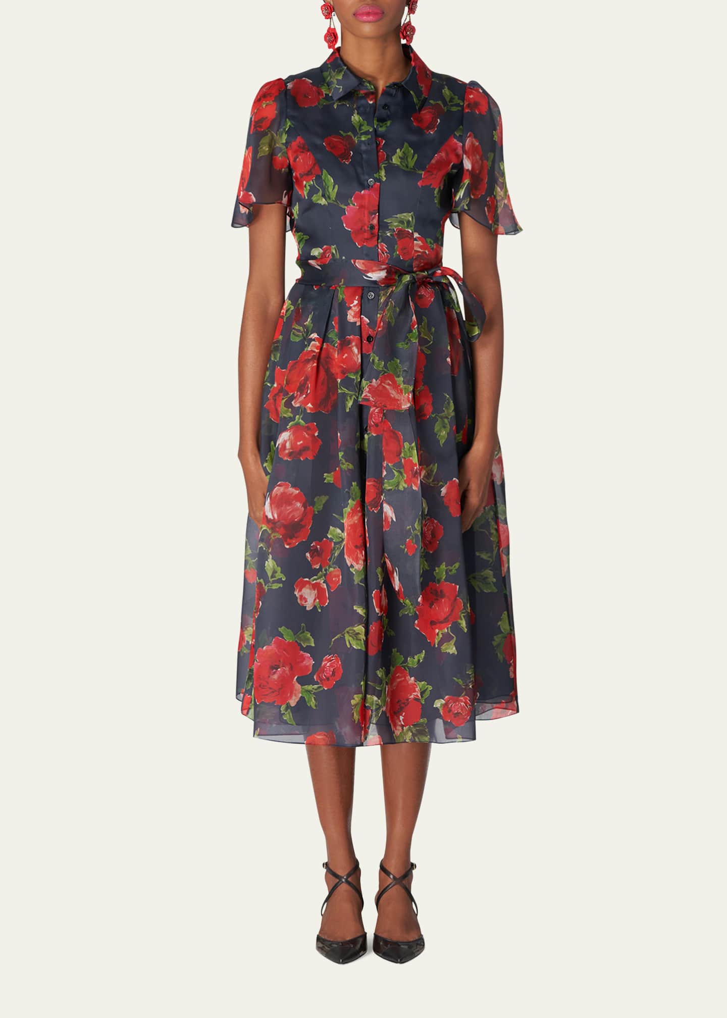 Collared midi dress shop