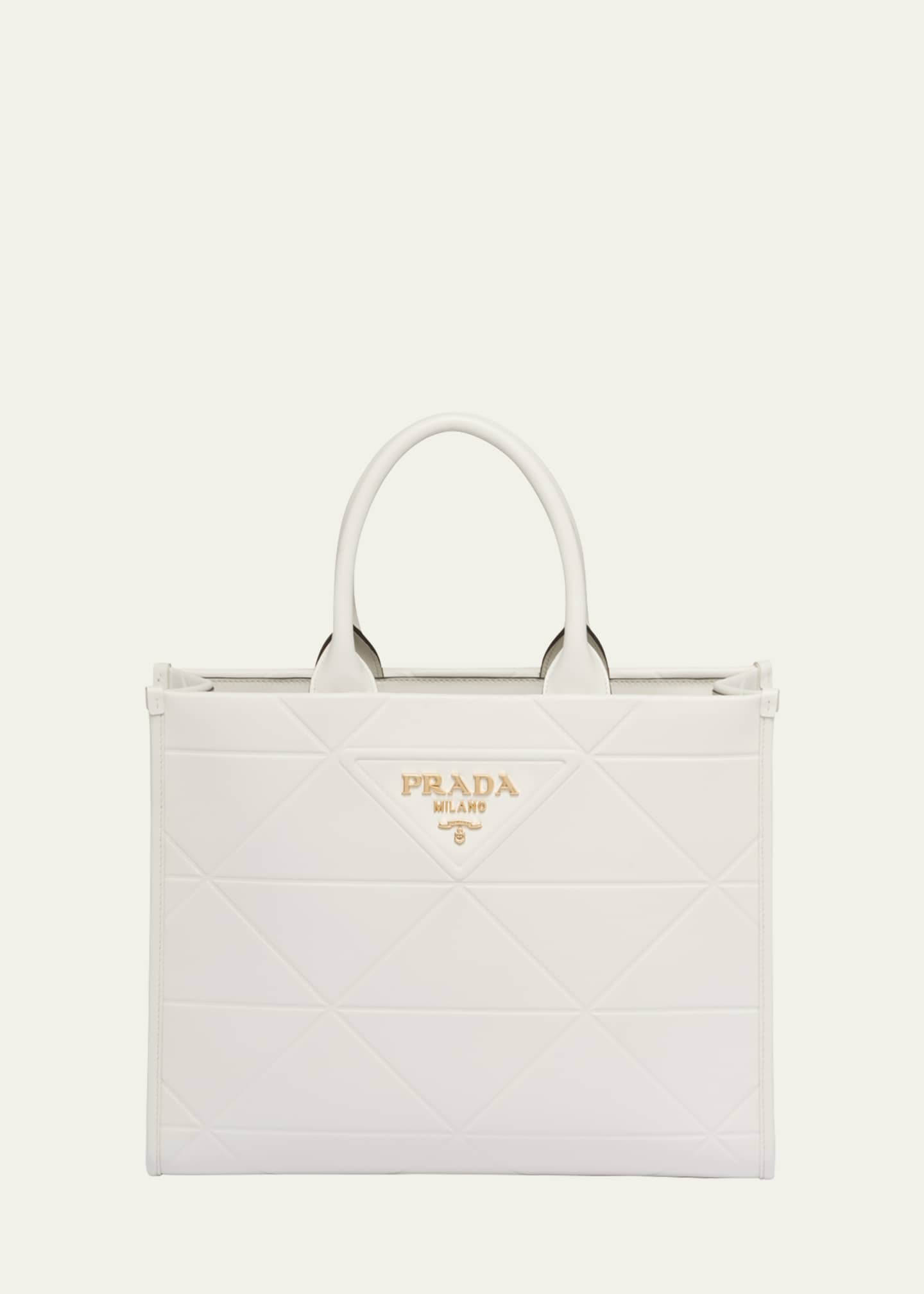 Prada Saffiano Lux Crossbody Bag, White - Bergdorf Goodman