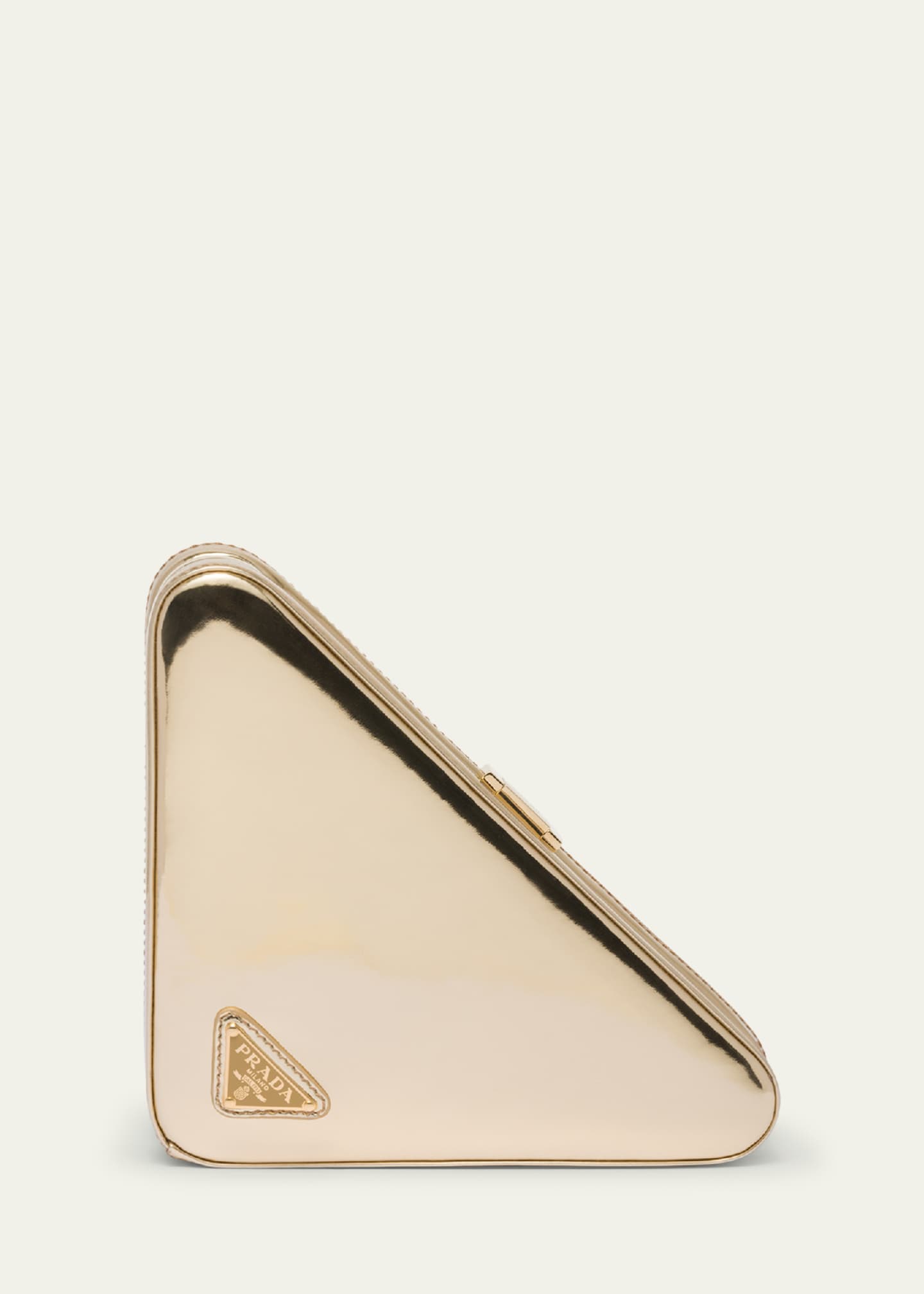 Prada Triangle Metallic Leather Clutch Bag Image 2 of 4