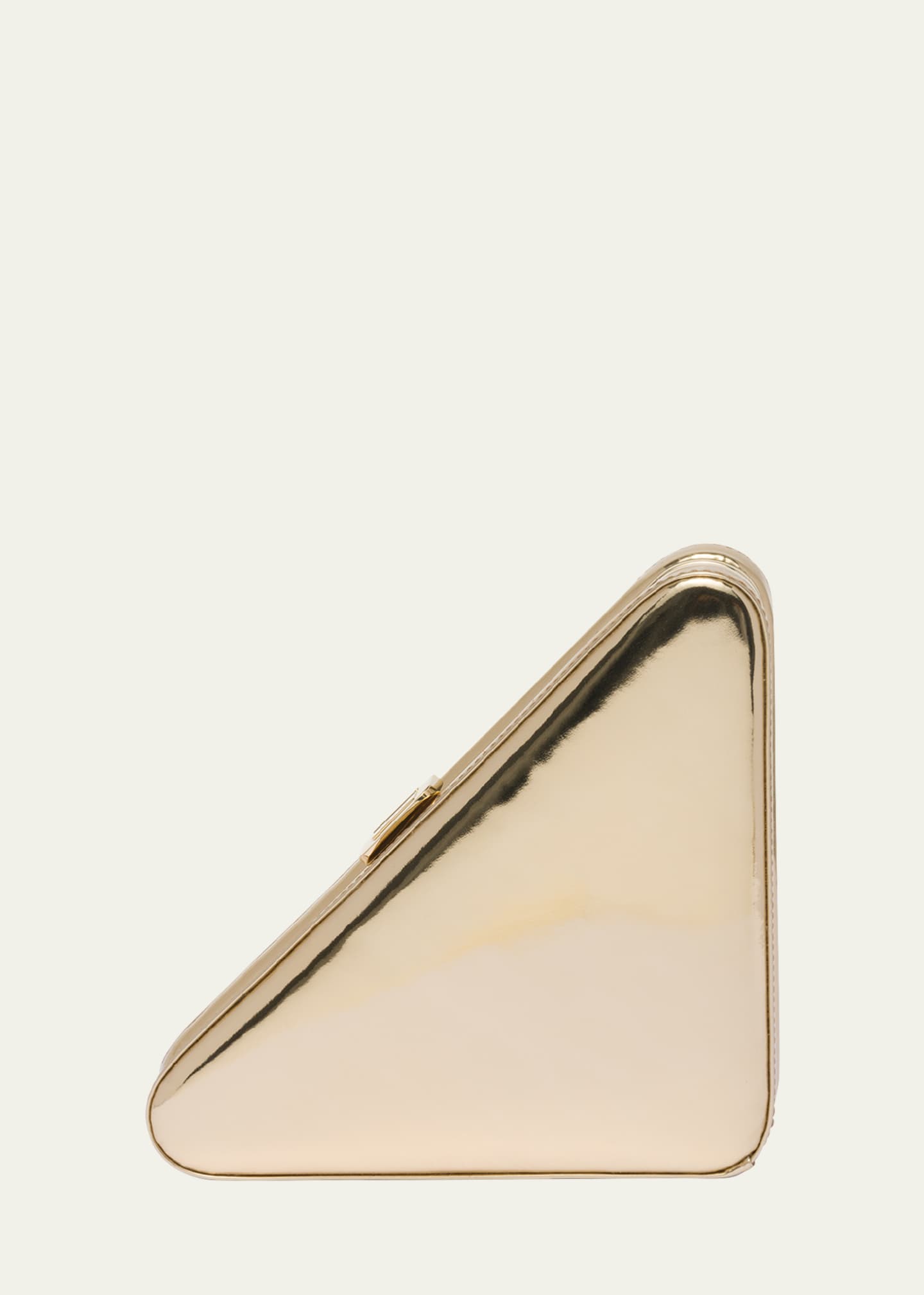 Prada Triangle Metallic Leather Clutch Bag Image 1 of 4