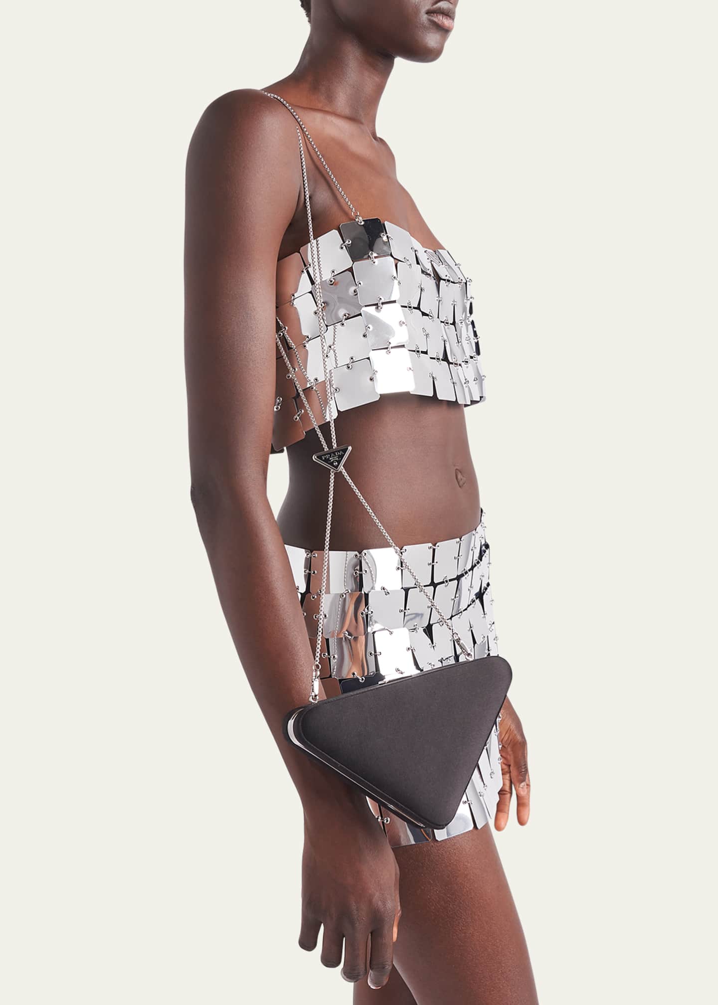 Prada Raso Triangle Clutch Bag - Bergdorf Goodman