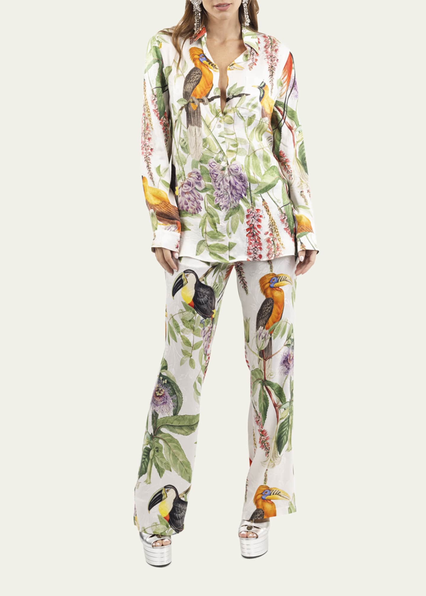 Bird print pyjamas shop