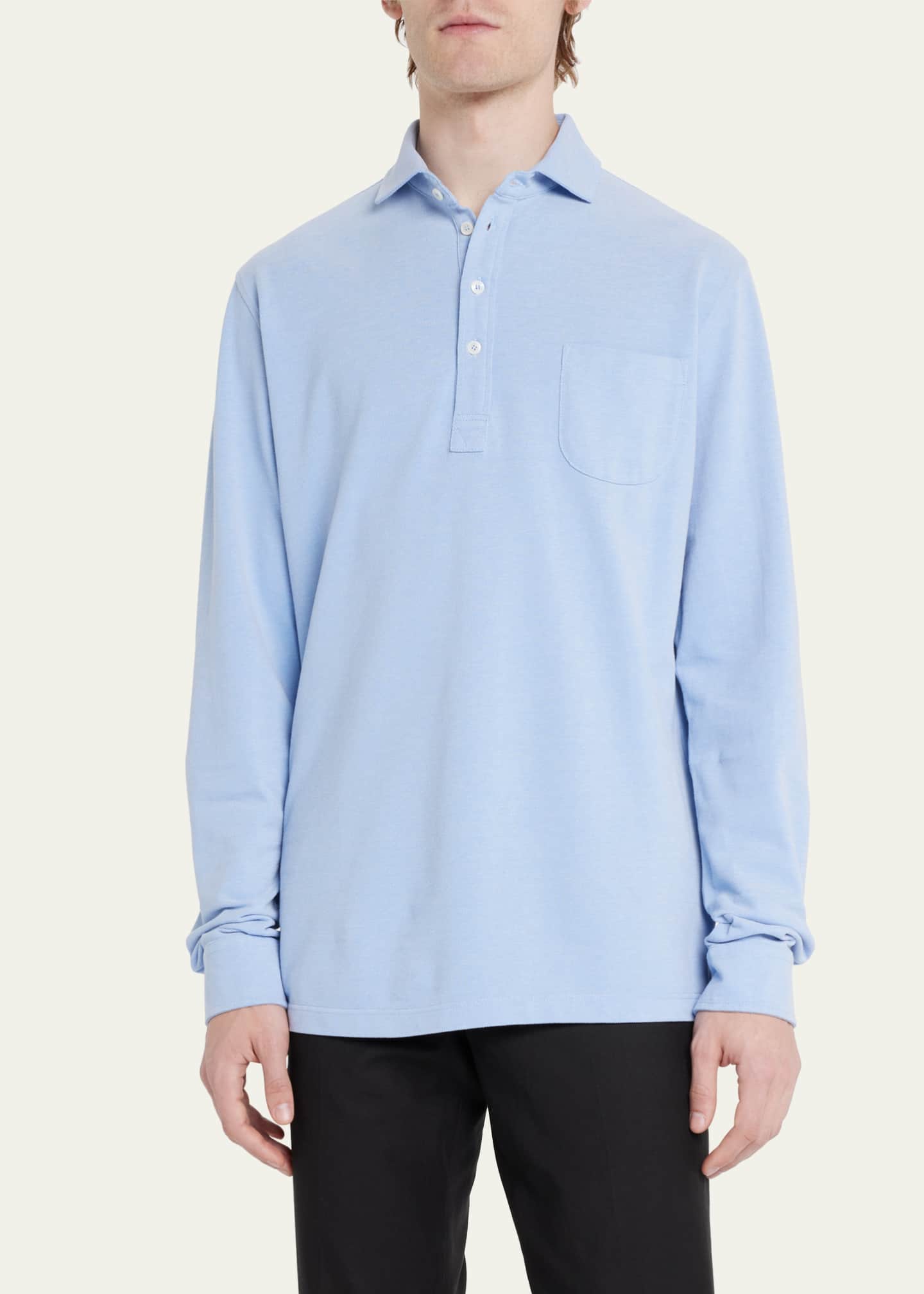 Sease Men's LongSleeve Cotton Polo Shirt Bergdorf Goodman