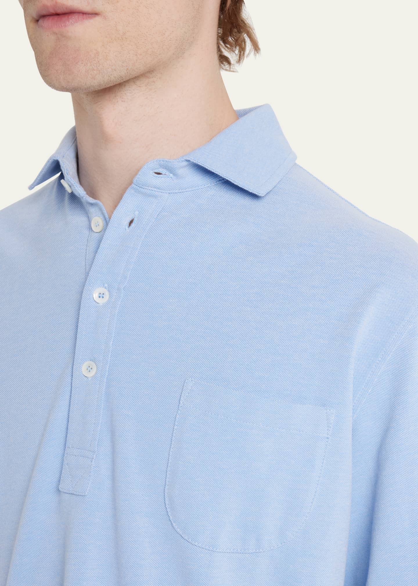 Sease Men's LongSleeve Cotton Polo Shirt Bergdorf Goodman