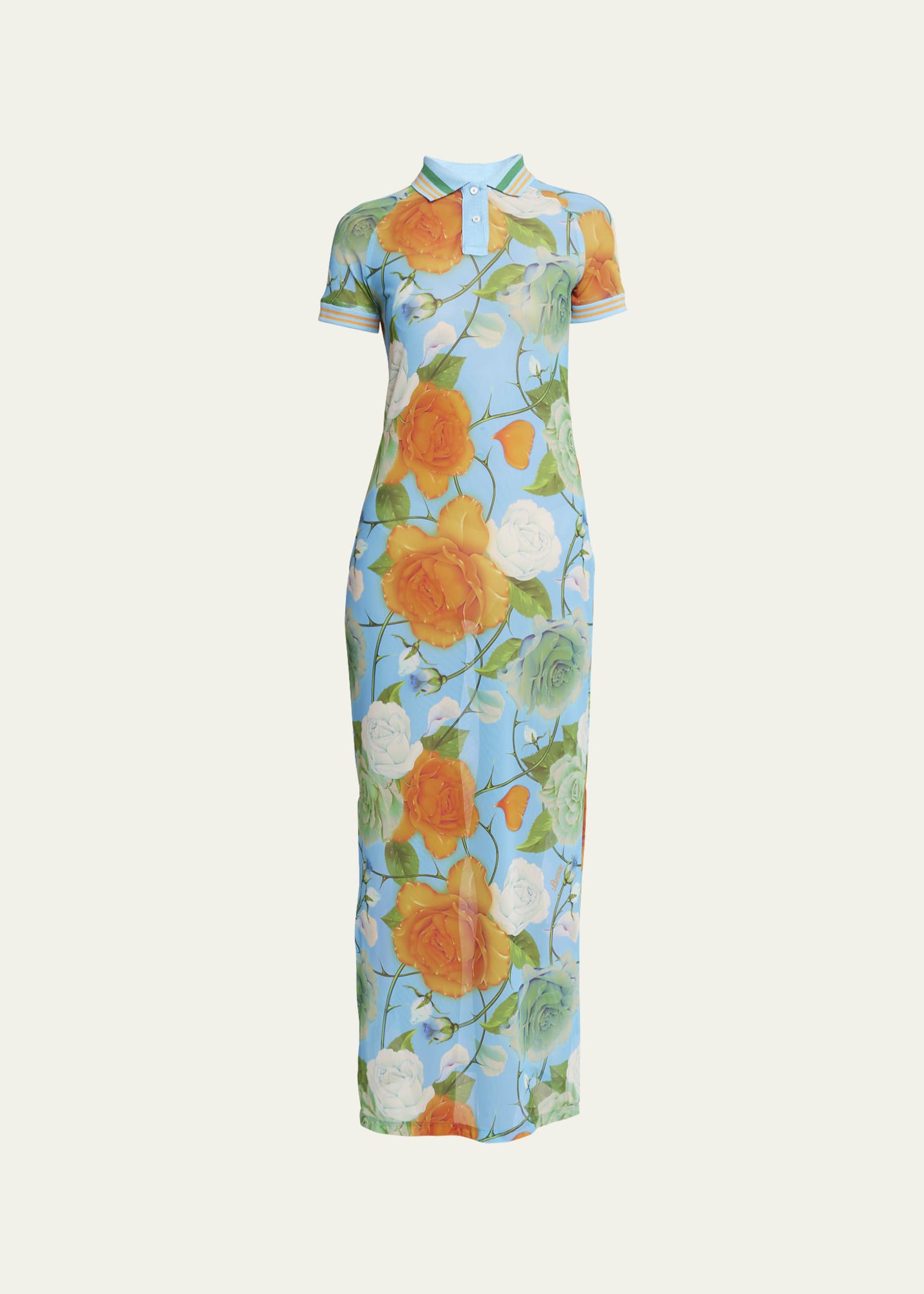 Loewe x Paula's Ibiza Rose Printed Long Polo Dress - Bergdorf Goodman