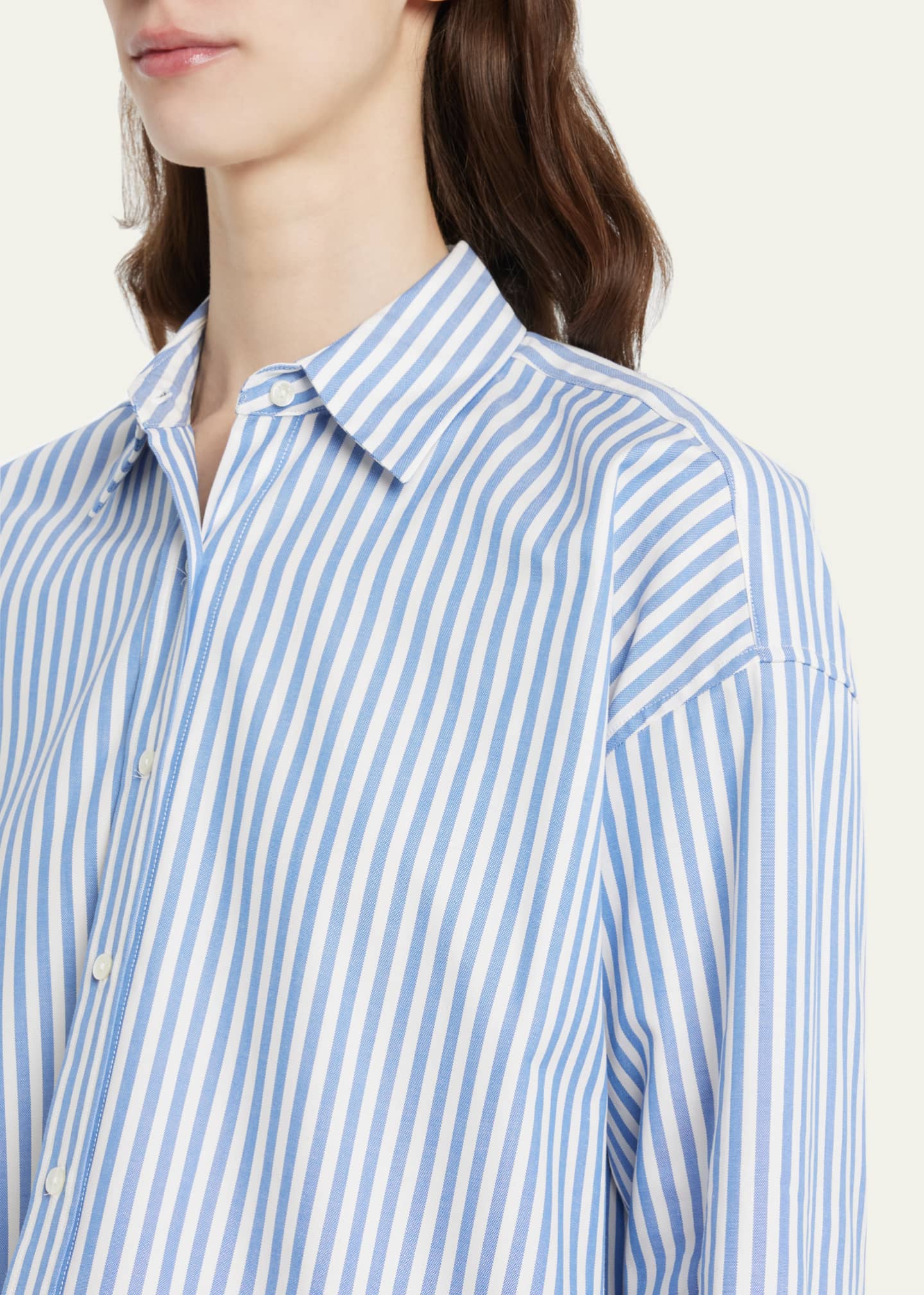 Nili Lotan Mael Stripe Oversized Collared Shirt - Bergdorf Goodman