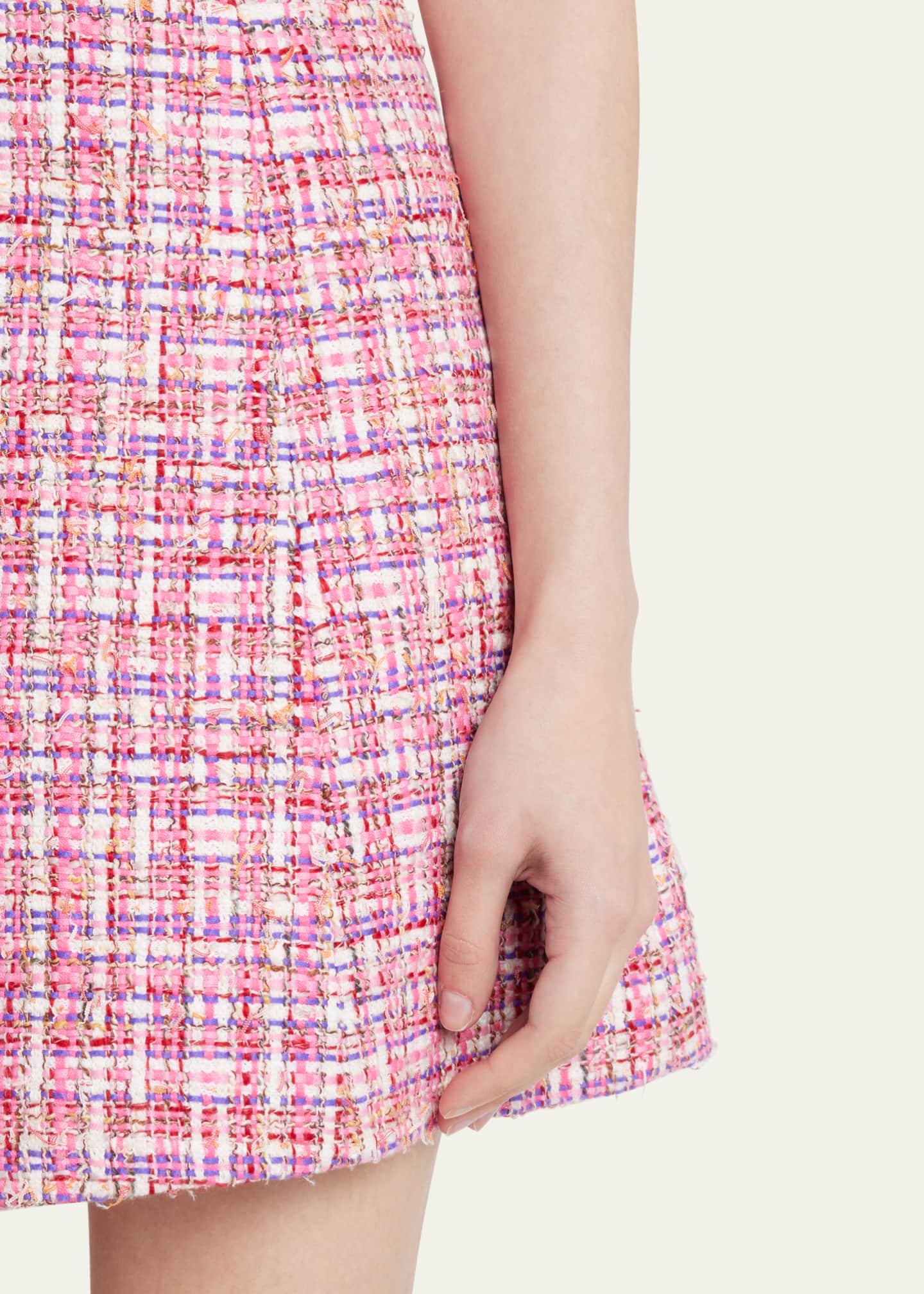 Alice + Olivia Carli Tweed SpaghettiStrap Mini Dress Bergdorf Goodman