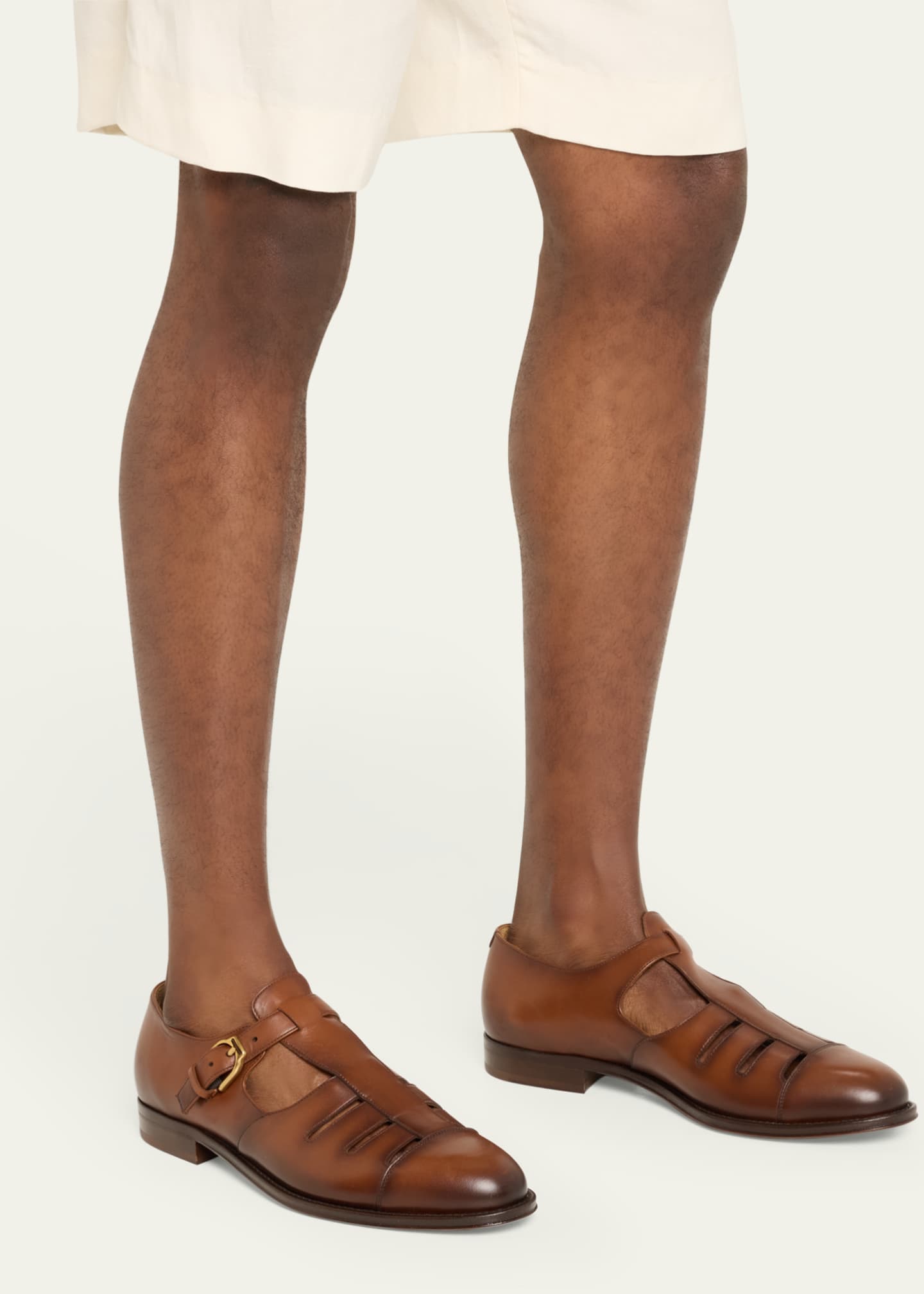 Ralph Lauren Purple Label Men s Leather Fisherman Sandals Bergdorf Goodman