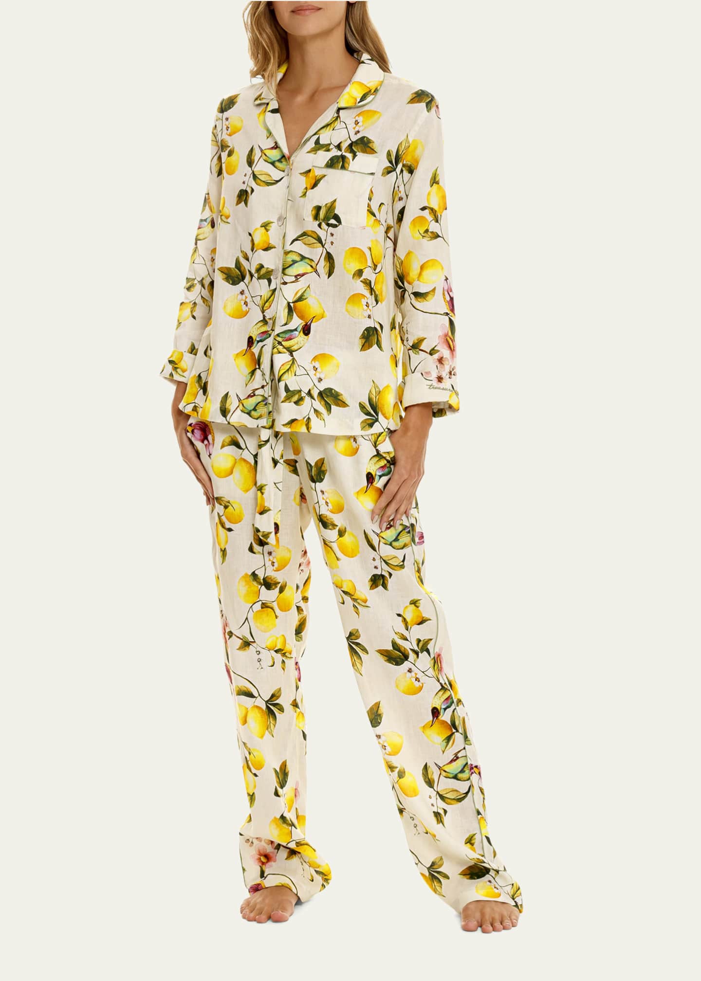 Floral cotton pajama set shop
