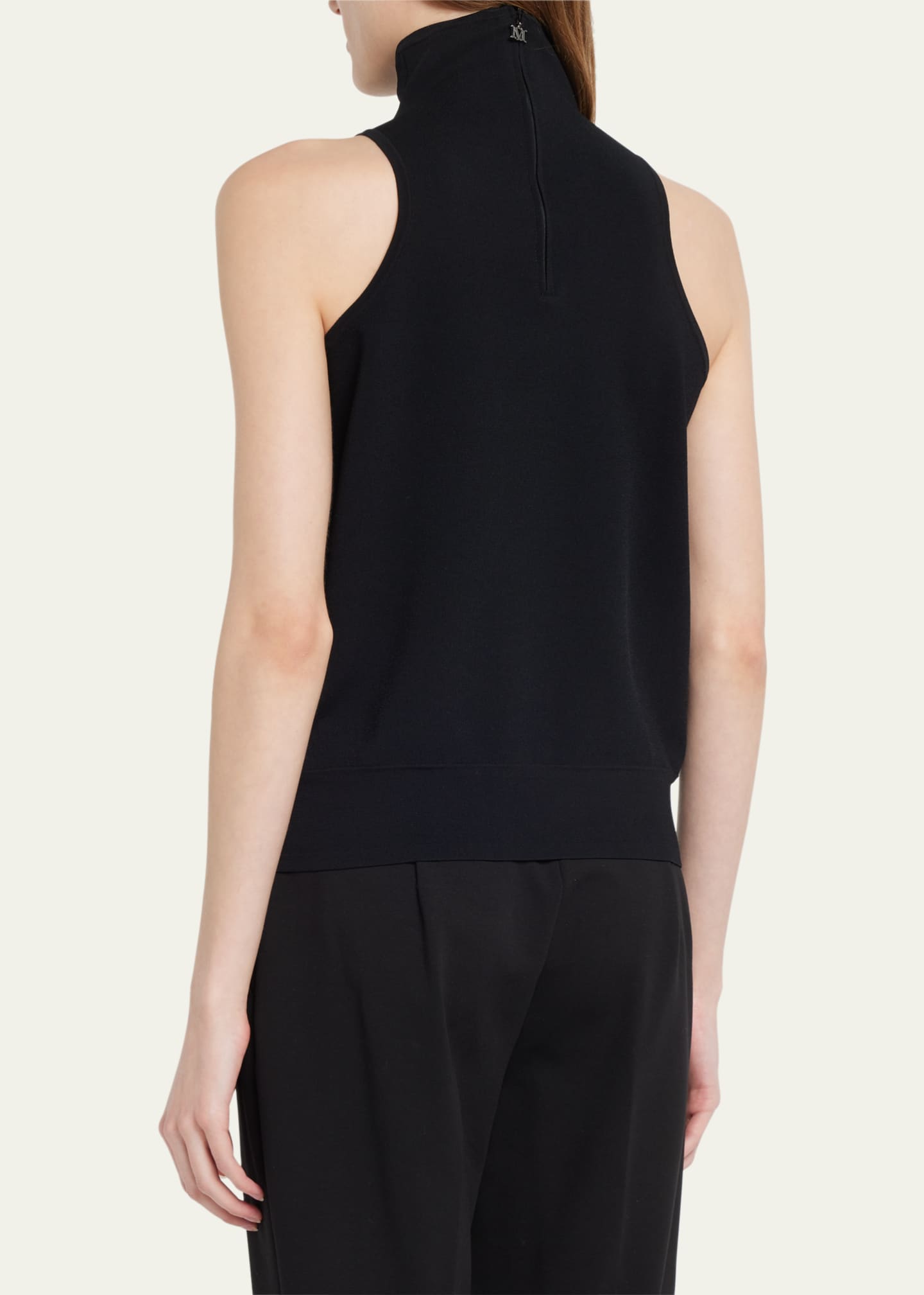 Max Mara Nero Turtleneck Knit Tank Top - Bergdorf Goodman