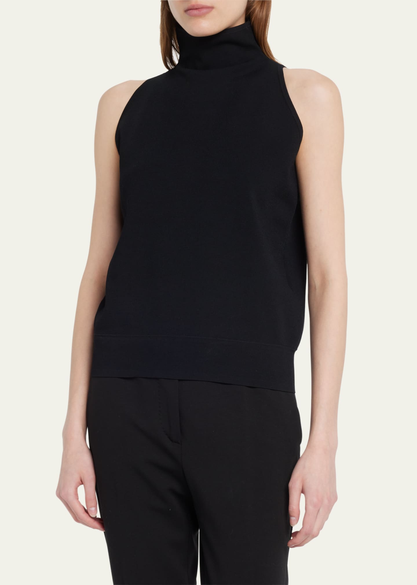 Max Mara Nero Turtleneck Knit Tank Top - Bergdorf Goodman