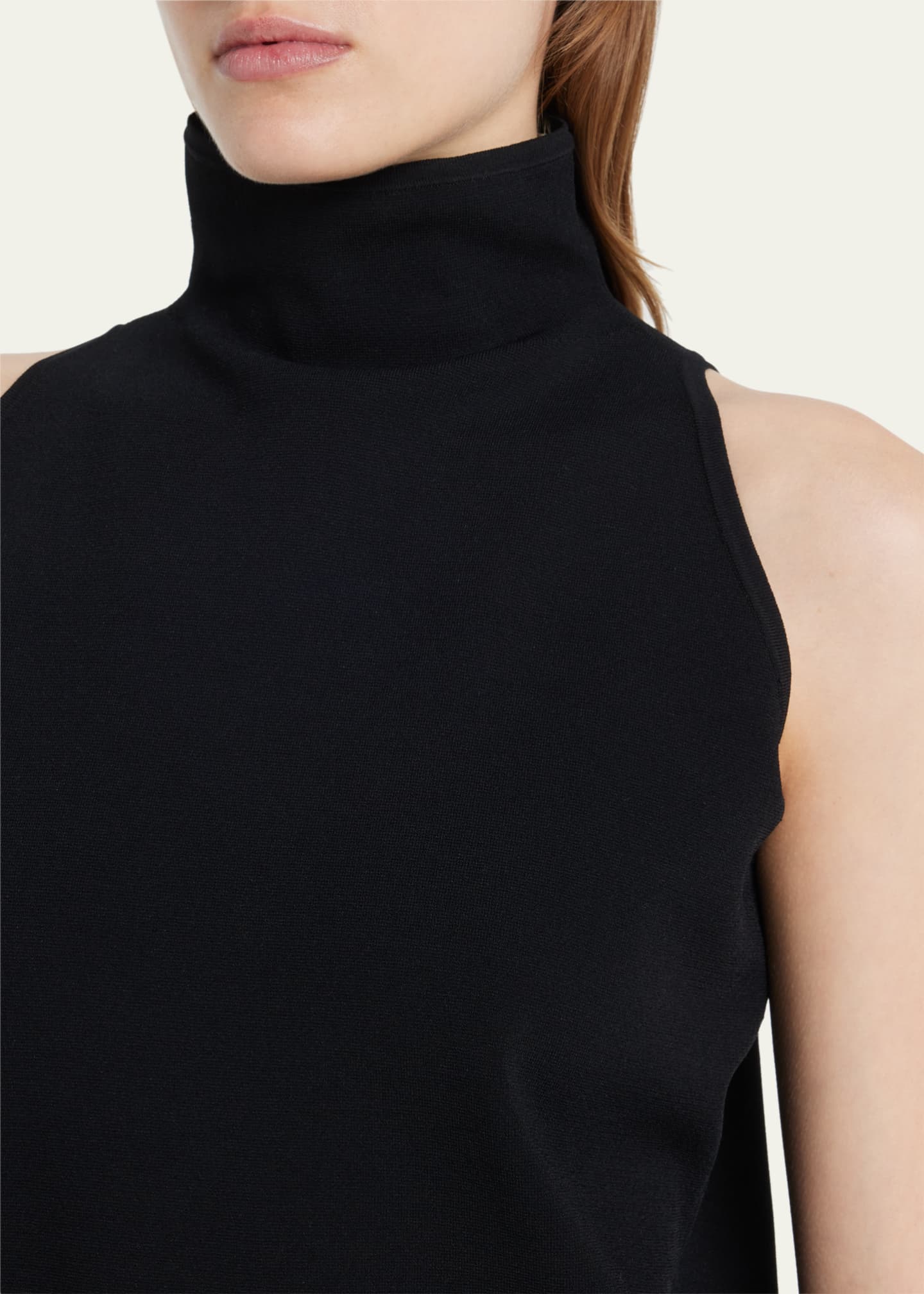 Max Mara Nero Turtleneck Knit Tank Top