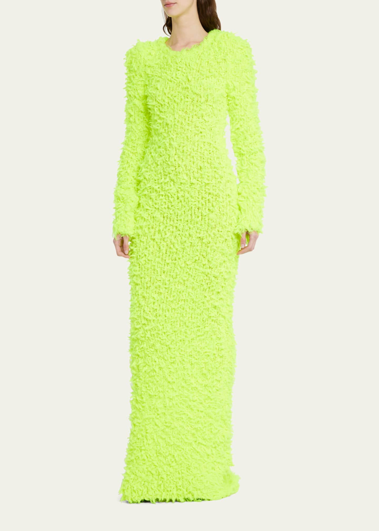 Balenciaga Maxi Fluffy Dress Bergdorf Goodman