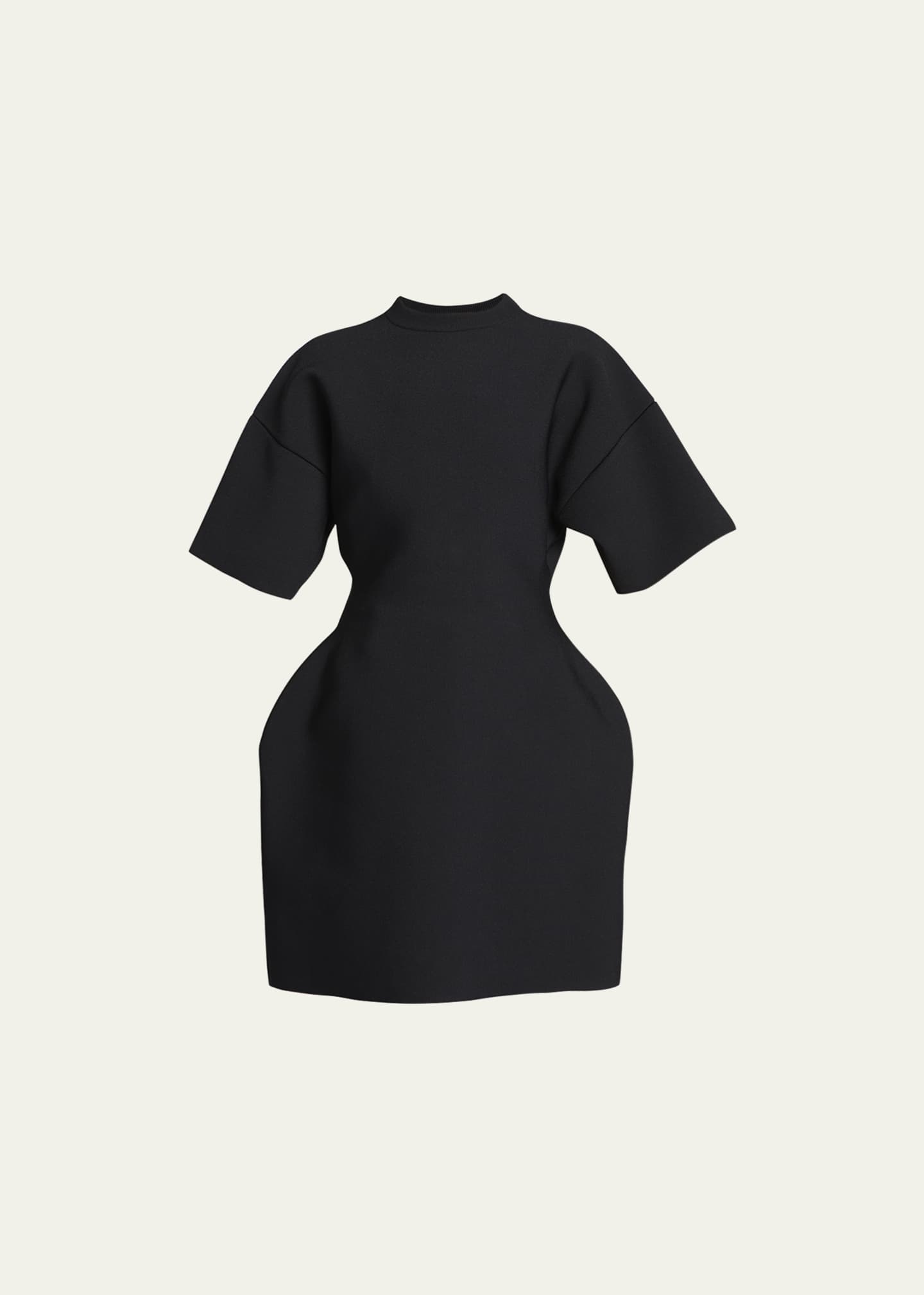 Balenciaga Hourglass Short Sleeve Mini Dress Bergdorf Goodman