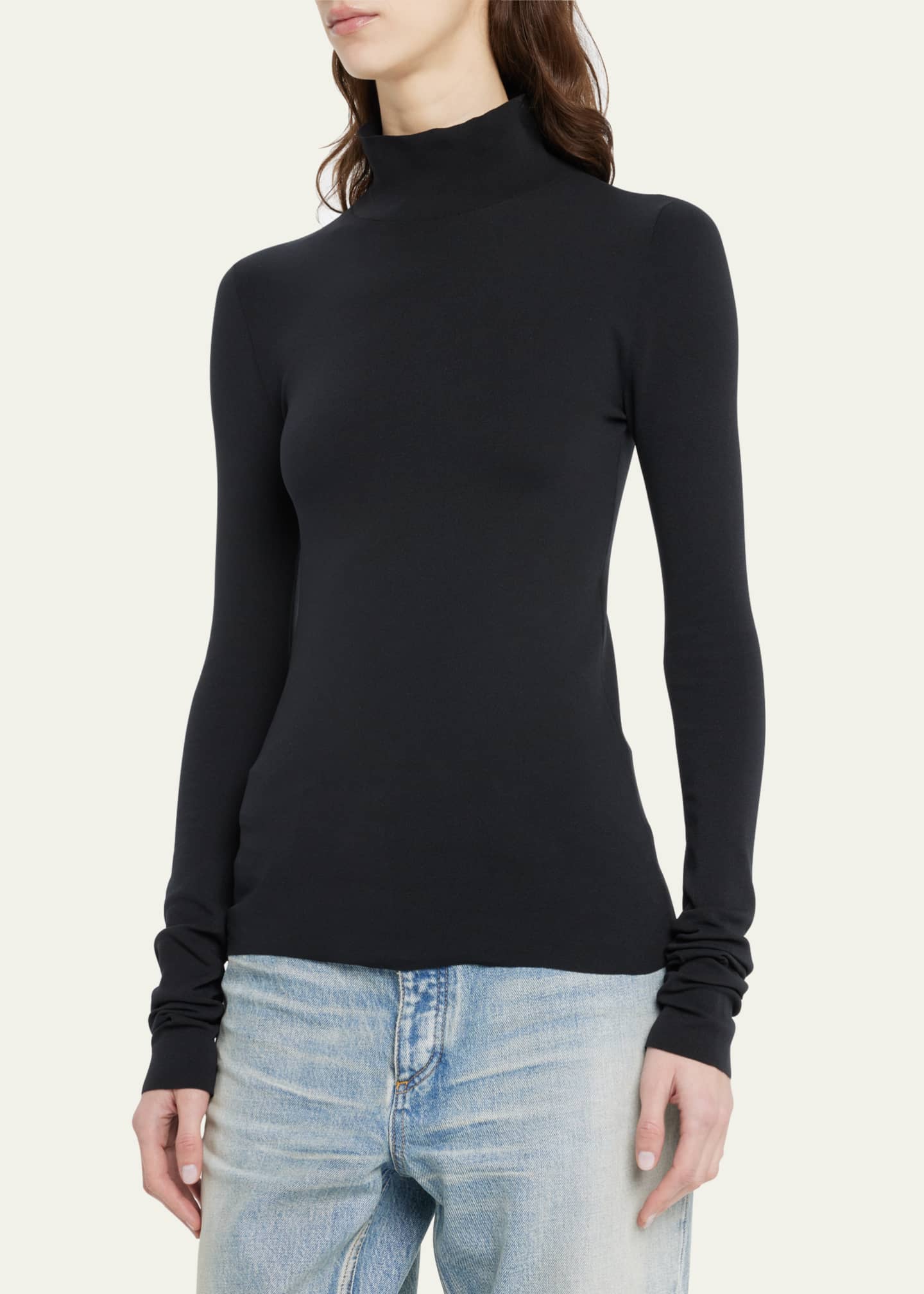 Balenciaga Soft Nylon Fitted Turtleneck Sweater - Bergdorf Goodman