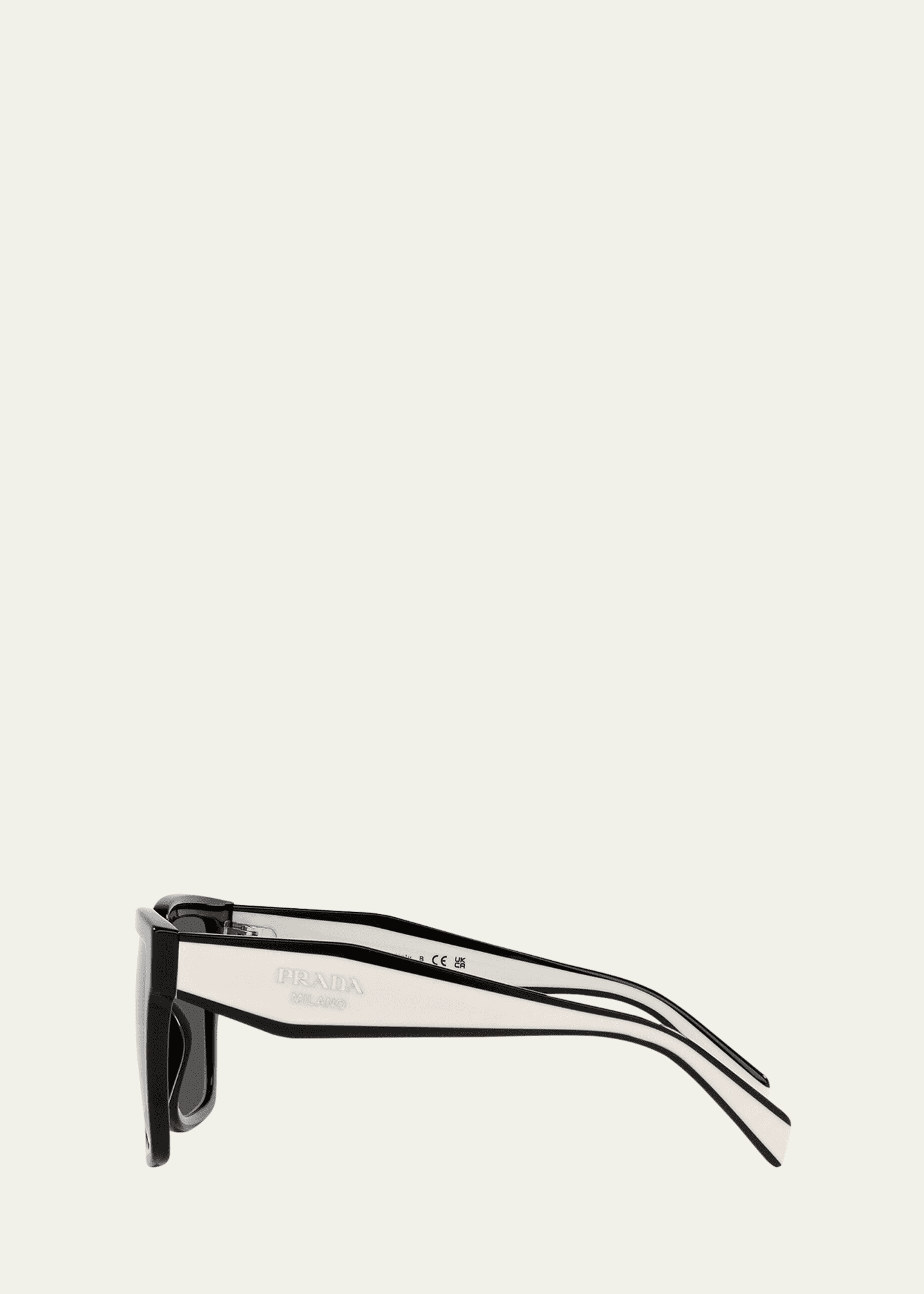 Prada Contrasting Logo Square Acetate & Plastic Sunglasses Image 3 of 3