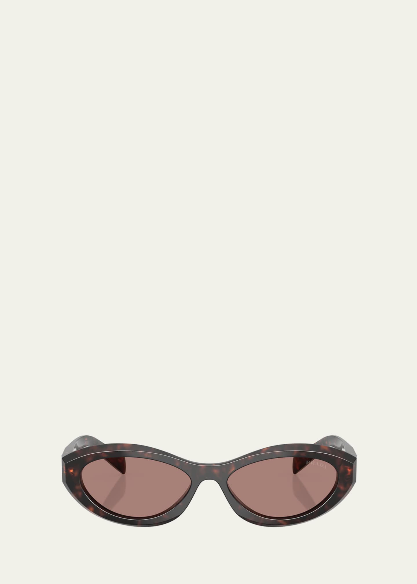 Prada PR 26ZS Beveled Acetate & Plastic Oval Sunglasses Image 1 of 3