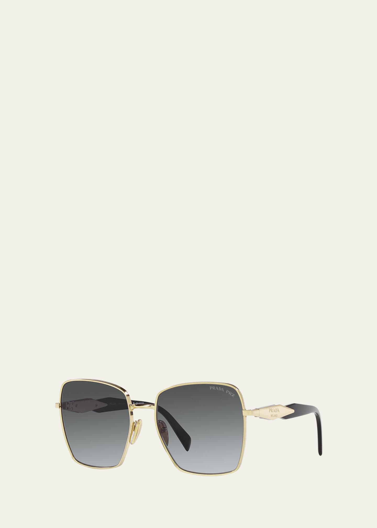 Prada rimmed square cheap metal sunglasses