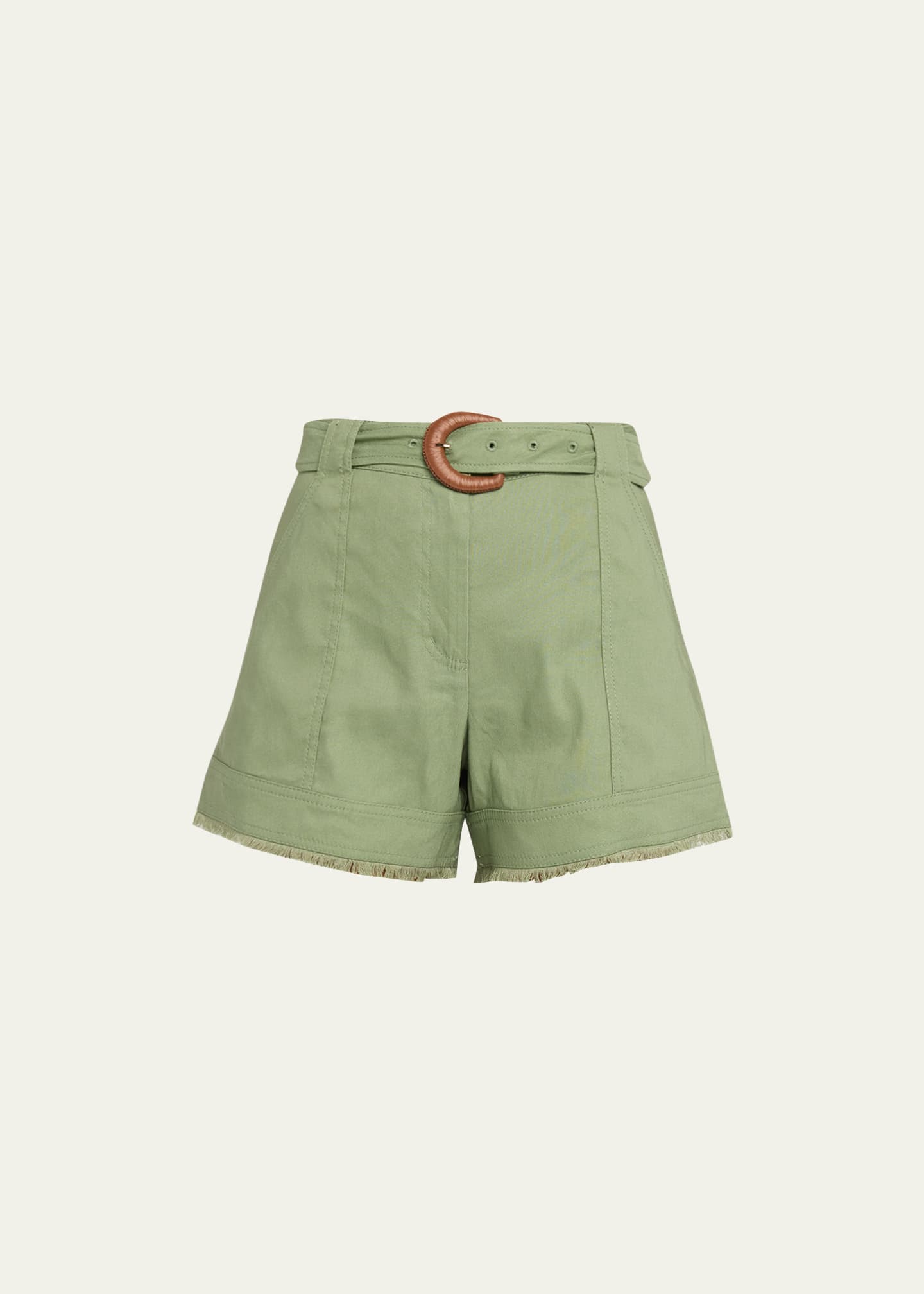 SIMKHAI Belted Linen Twill Shorts - Bergdorf Goodman