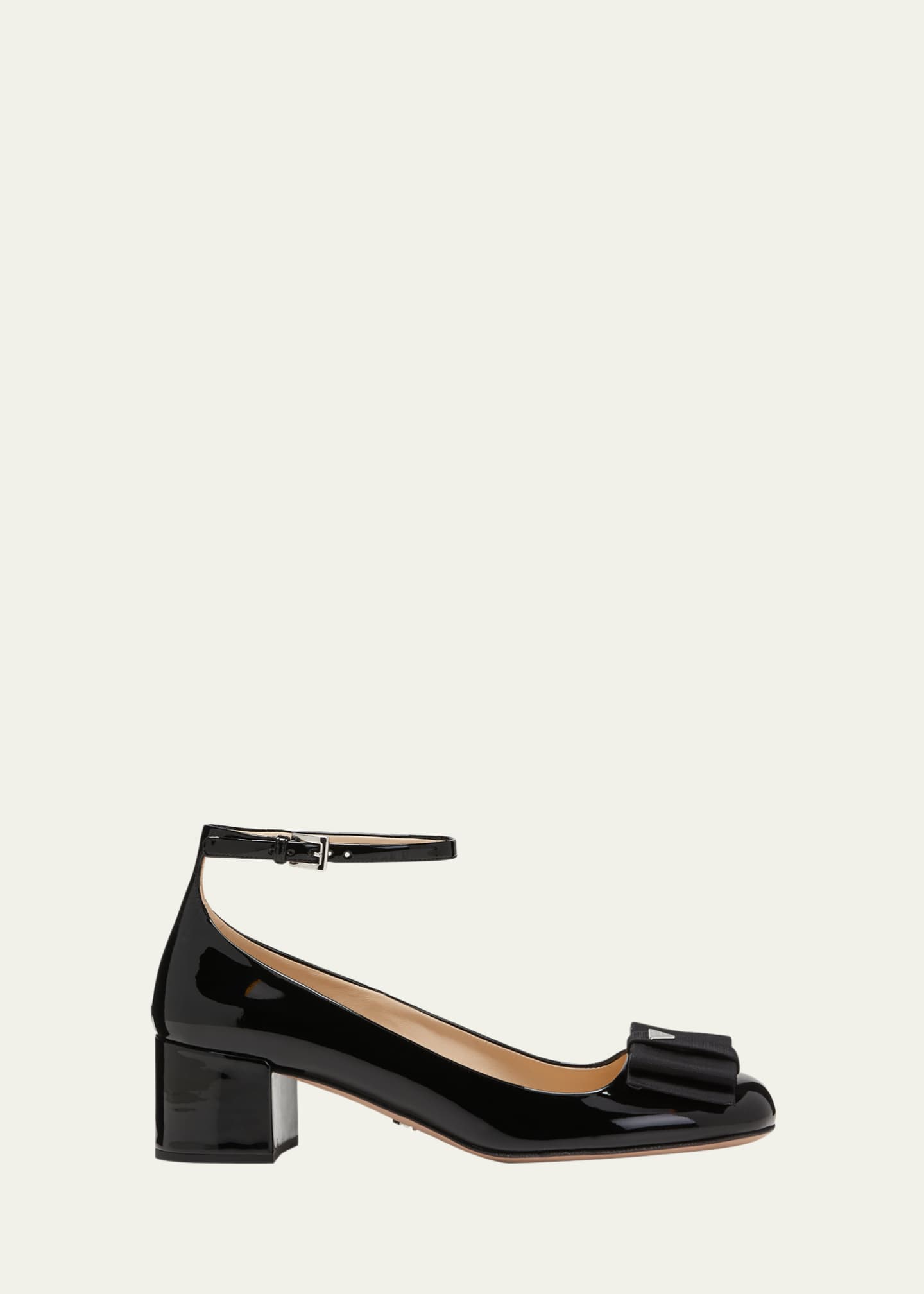 Prada Patent Bow Ankle-Strap Pumps - Bergdorf Goodman