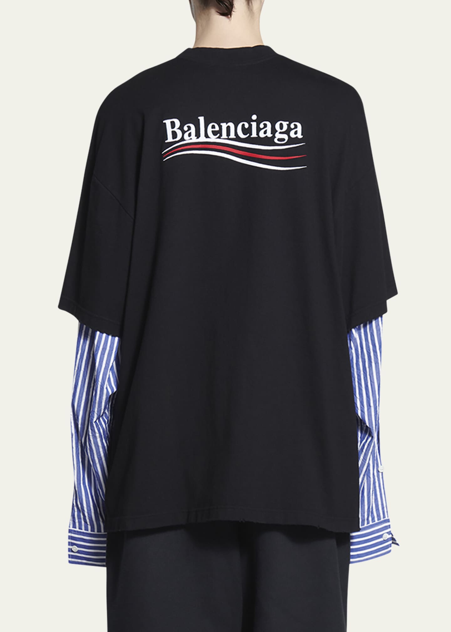 Balenciaga Unisex Oversized Double Layer T Shirt Bergdorf Goodman