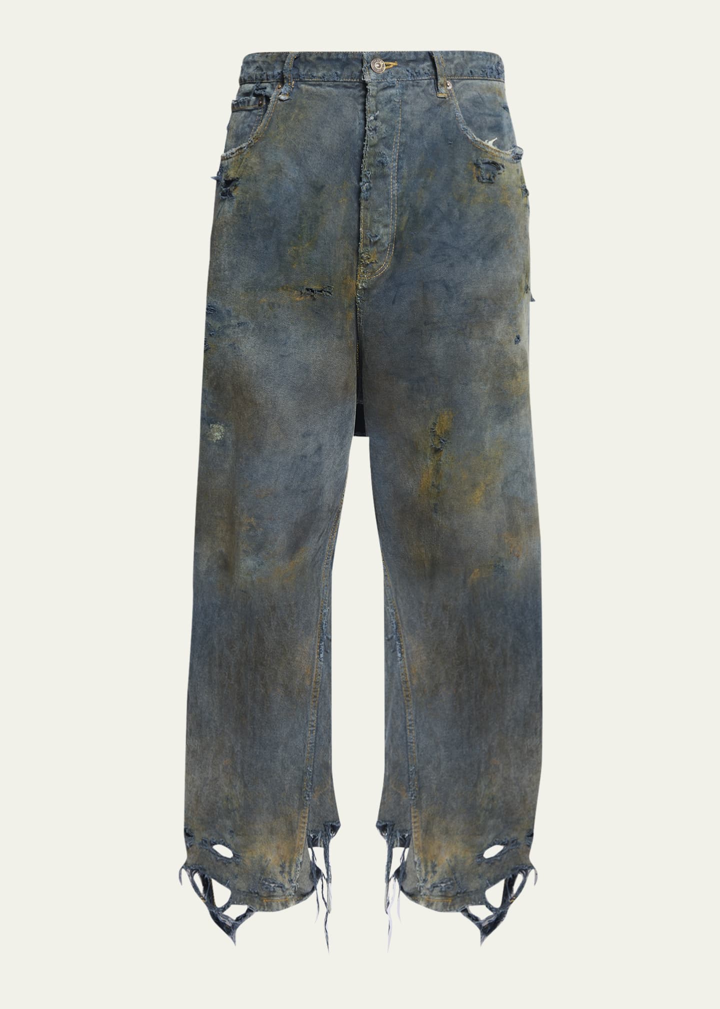 Balenciaga Men's Destroyed Baggy Jeans Bergdorf Goodman