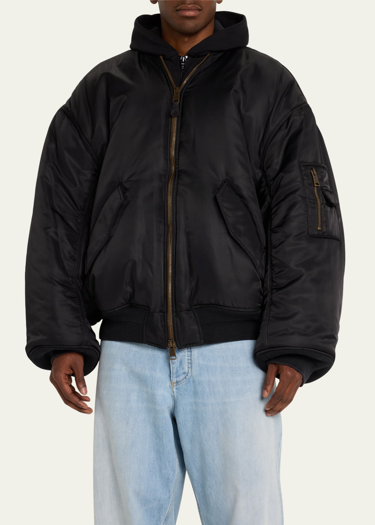 Balenciaga Men s All In Nylon Bomber Jacket Bergdorf Goodman