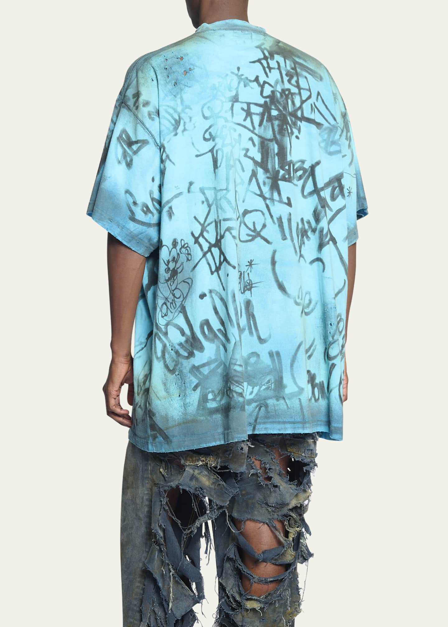 Balenciaga Men's Oversized Graffiti Skater T-Shirt - Bergdorf Goodman