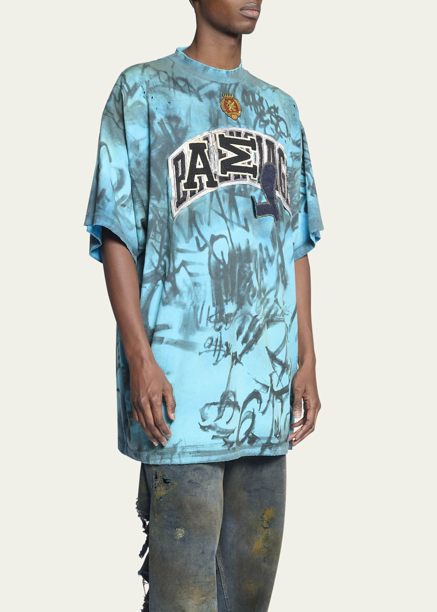 Balenciaga Men's Oversized Graffiti Skater T-Shirt - Bergdorf Goodman