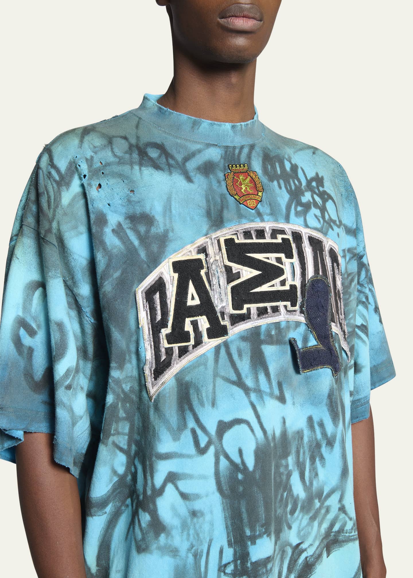 Balenciaga Men's Oversized Graffiti Skater T-Shirt