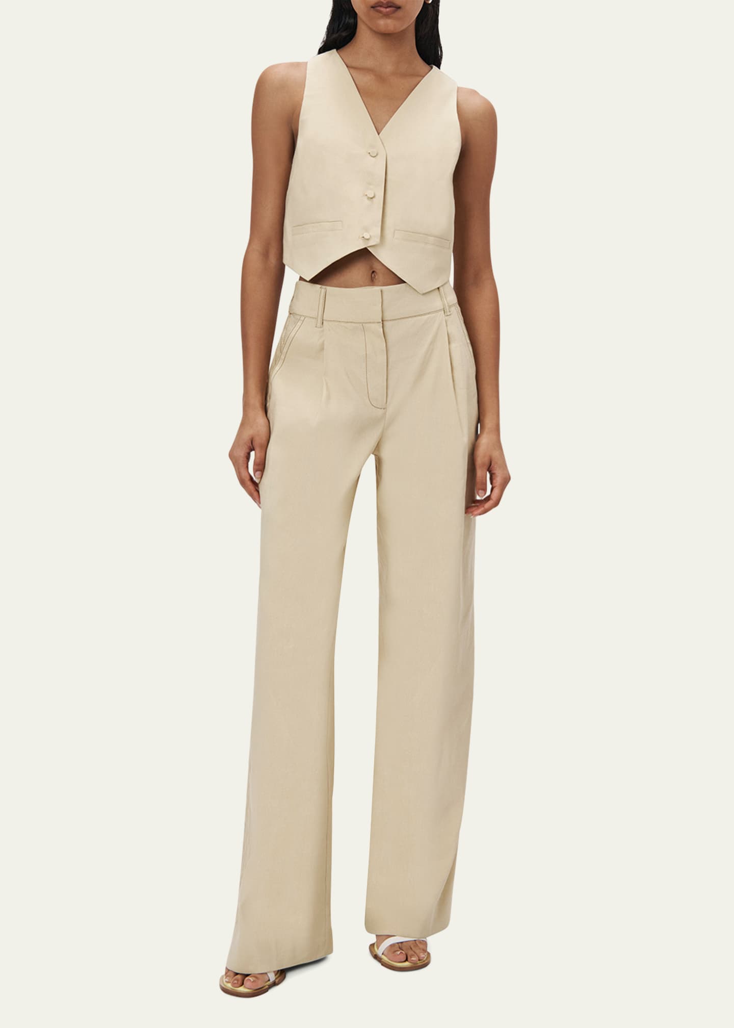 SIMKHAI Tavar Linen Twill Side Panel Pants Bergdorf Goodman