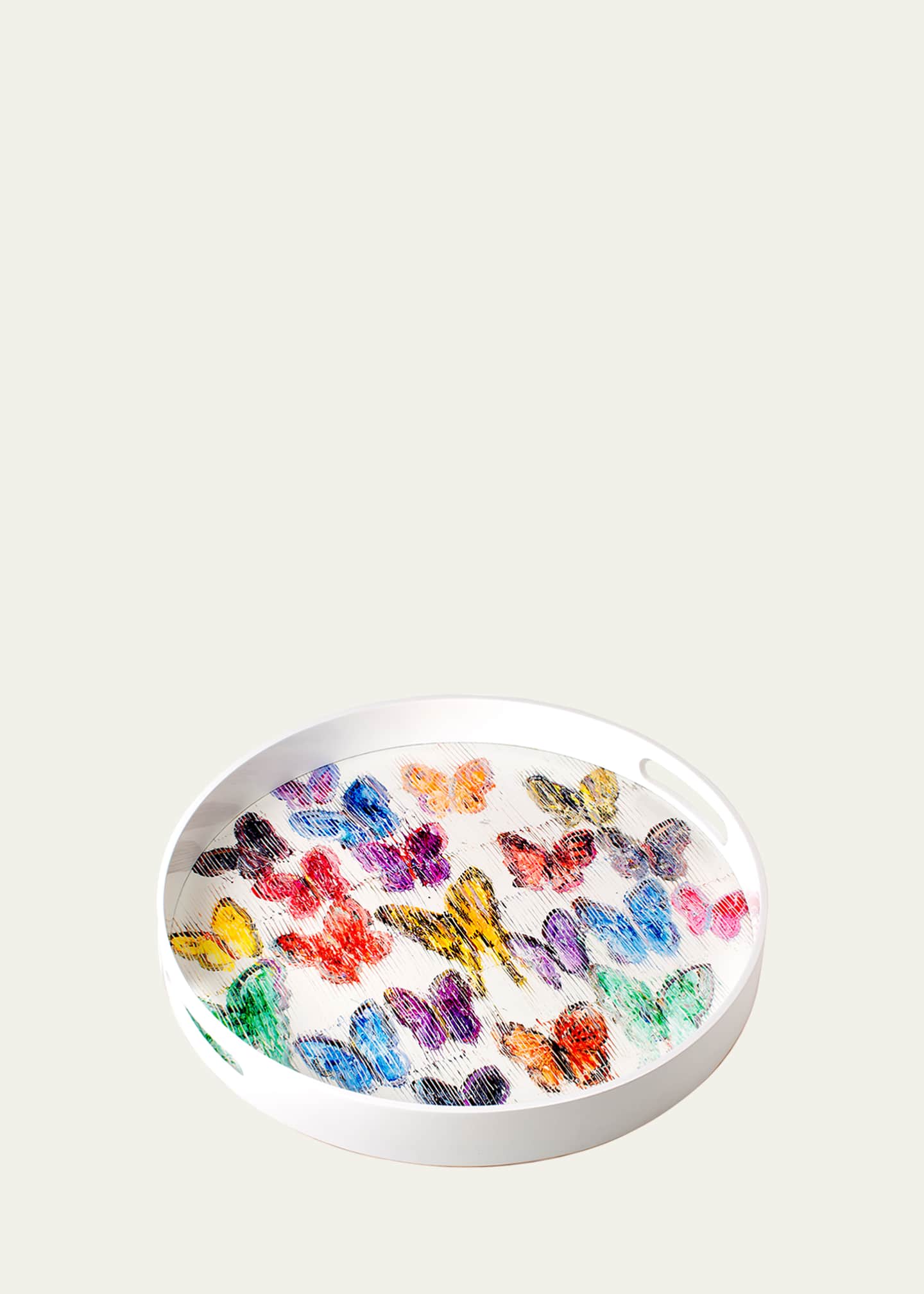 Hunt Slonem Spring Butterflies Large Round Tray