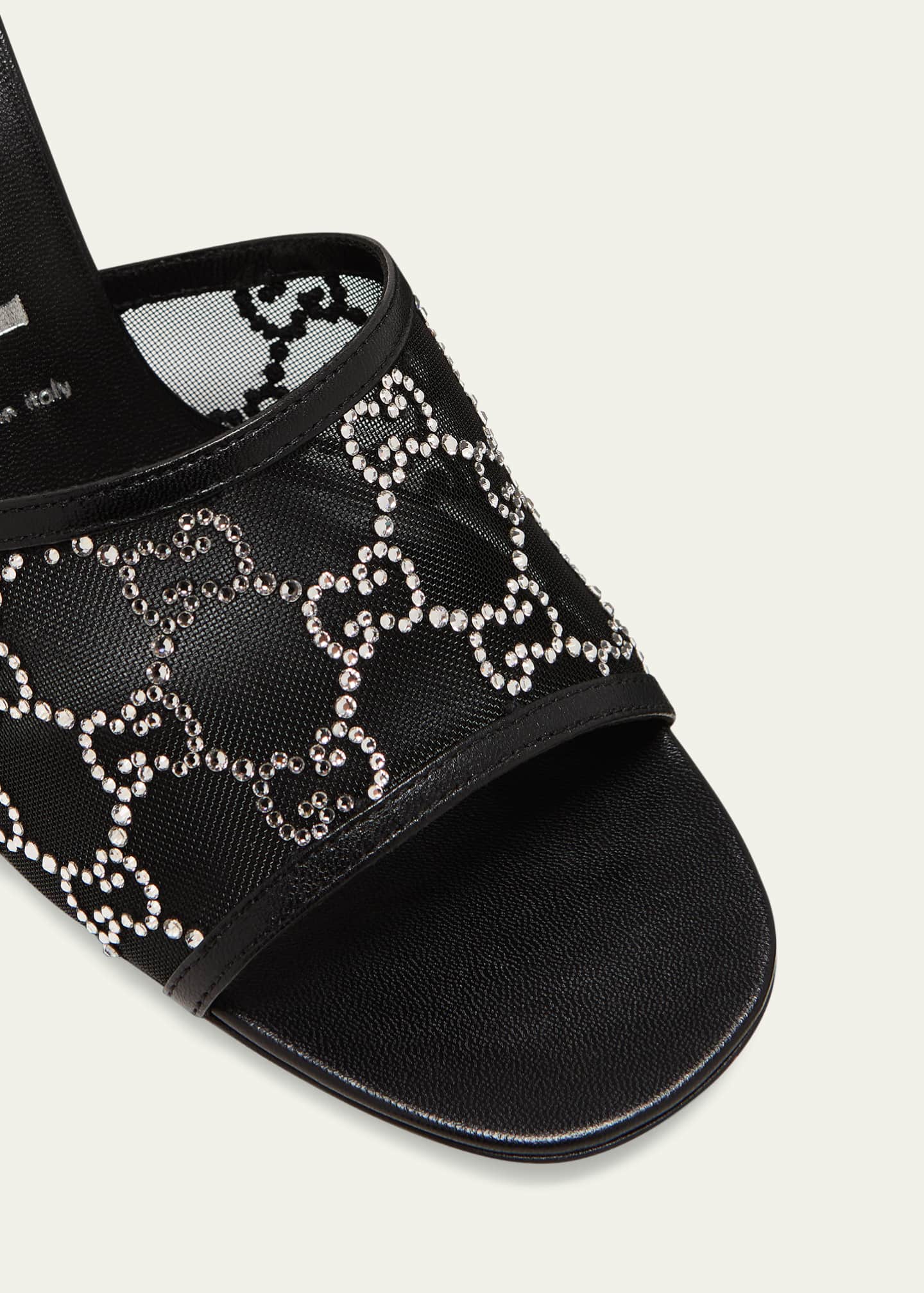 Gucci Demi Rhinestone Mesh Mule Sandals - Bergdorf Goodman