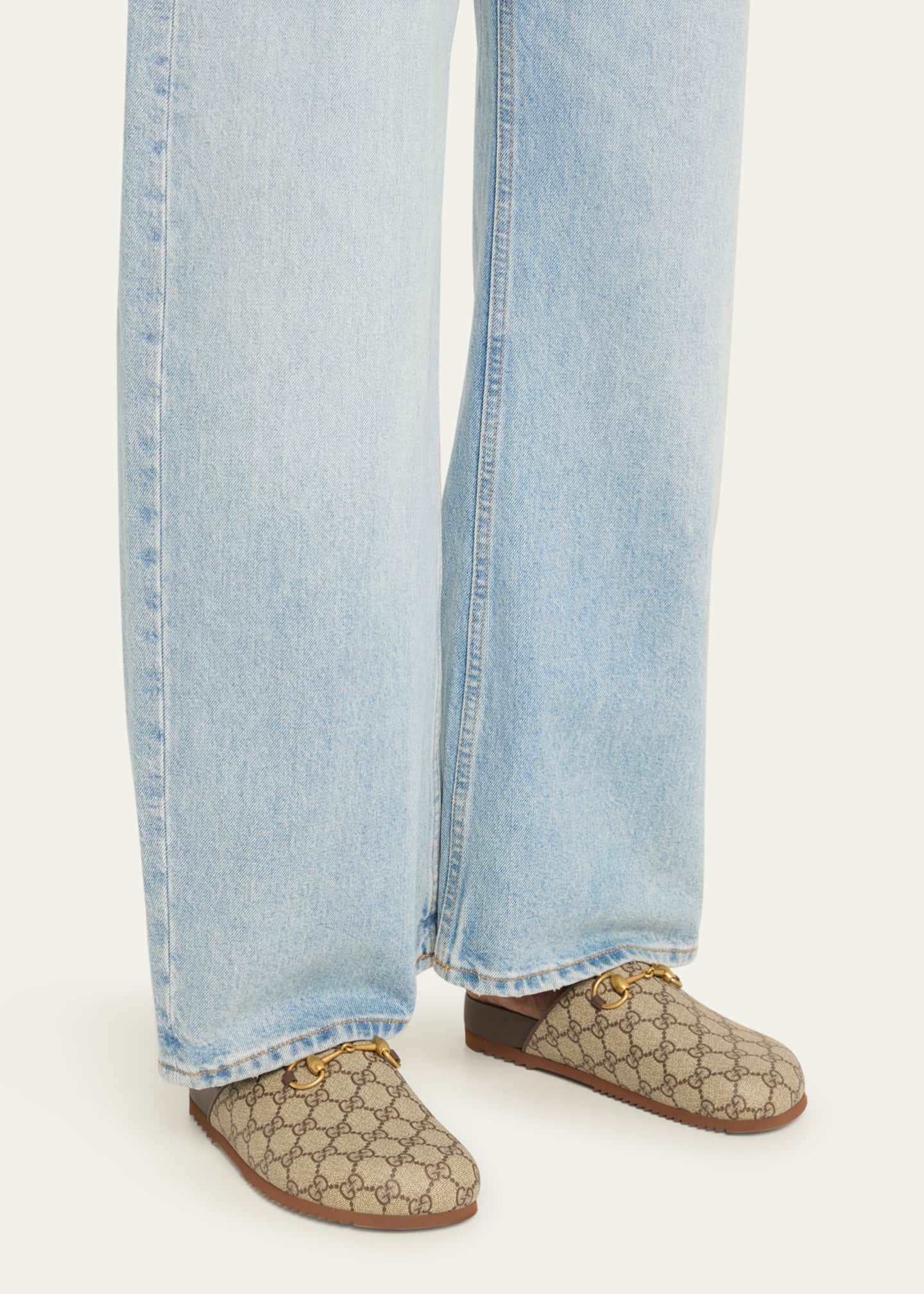 Gucci GG Supreme Horsebit Mules Image 2 of 5