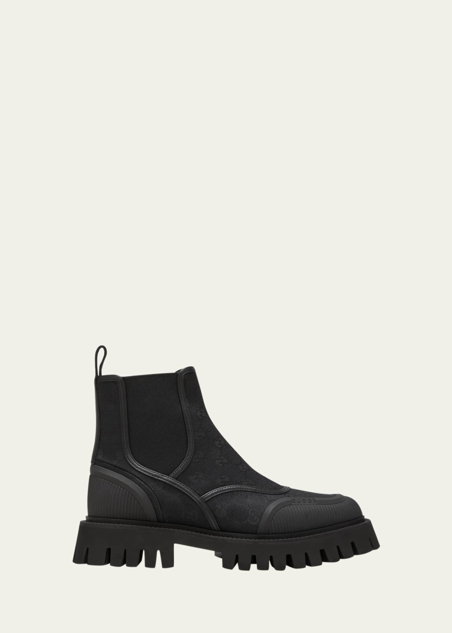 Gucci Canvas Monogram Chelsea Booties Bergdorf Goodman