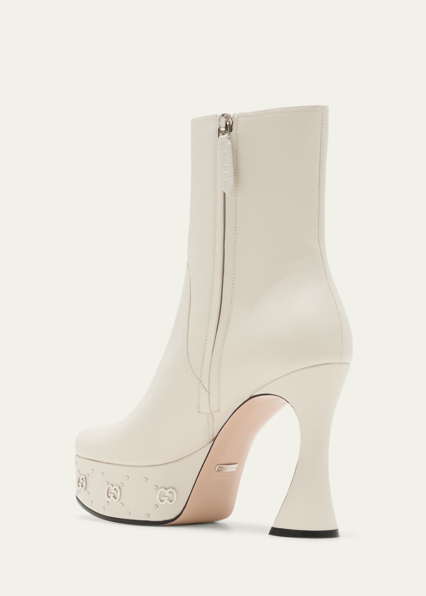 Gucci Janaya Leather GG Stud Platform Booties Bergdorf Goodman