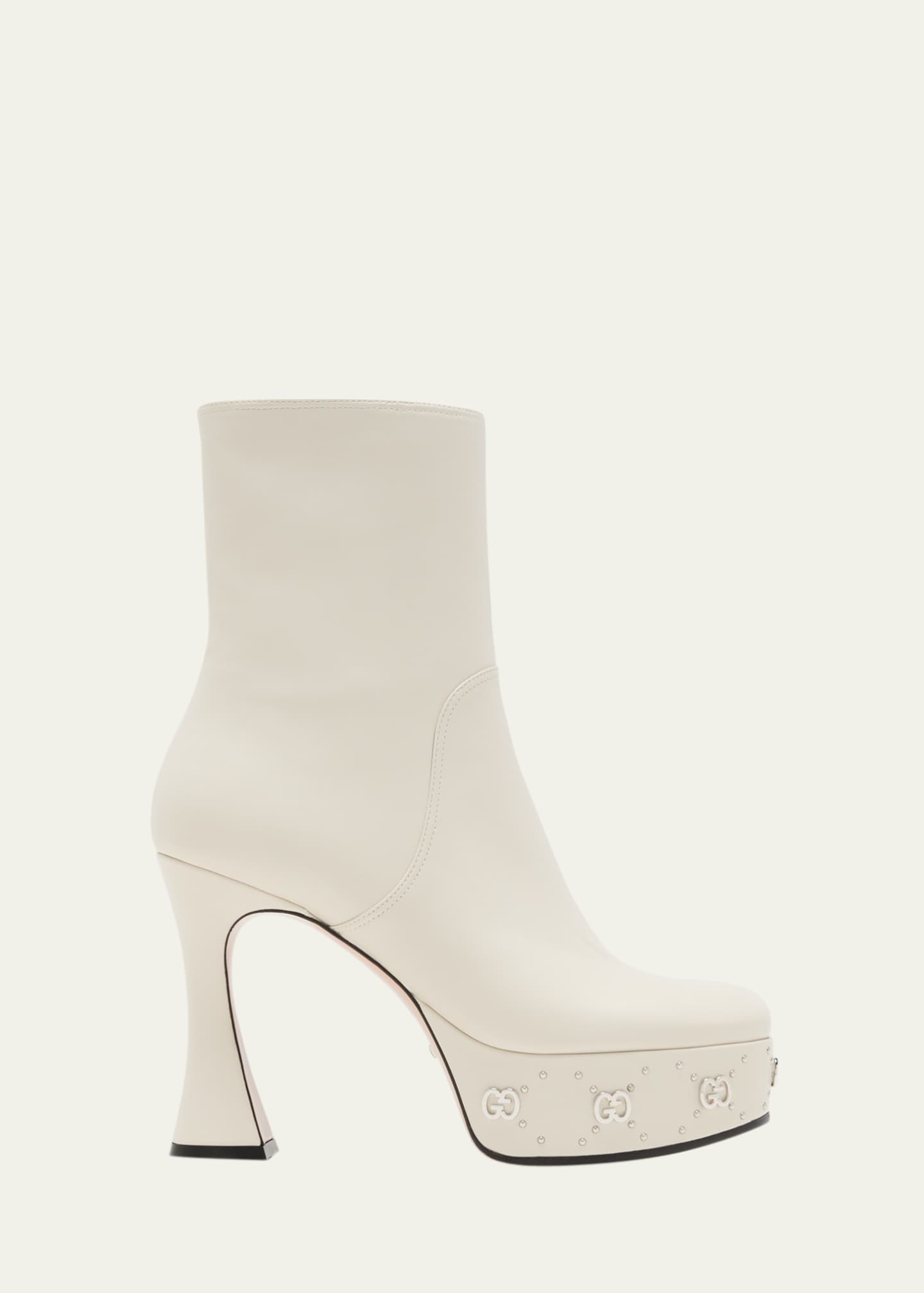 White gucci shop booties