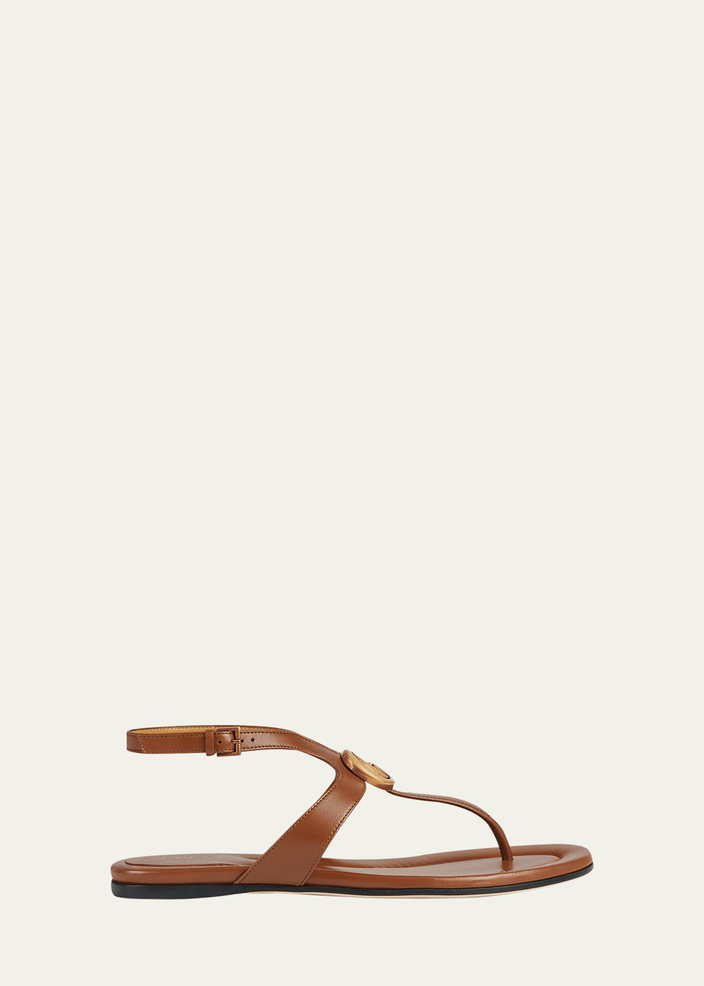 Gucci Double G Marmont Leather Thong Sandals